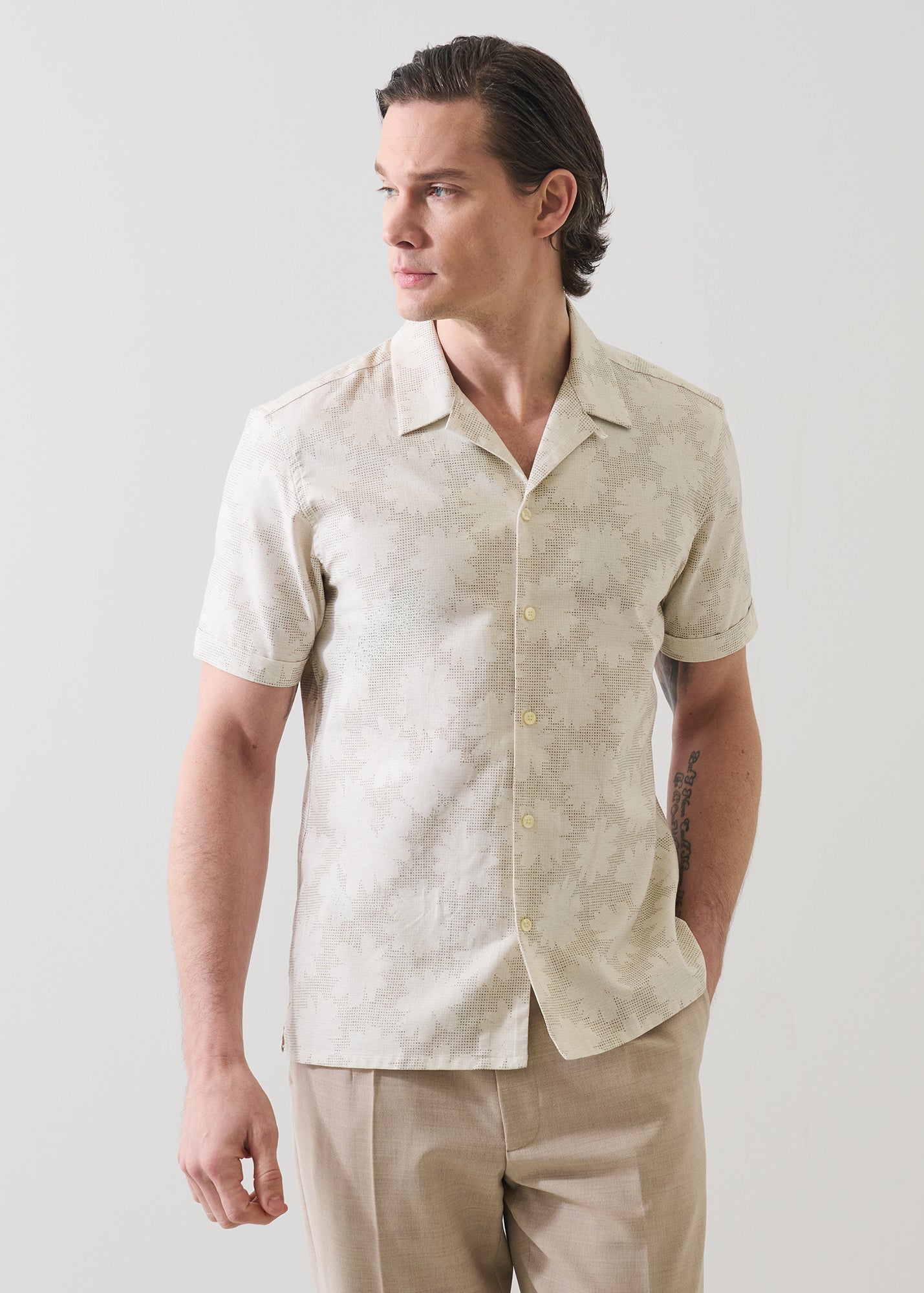Abstract Floral Cotton Camp Collar Shirt - PATRICK ASSARAF