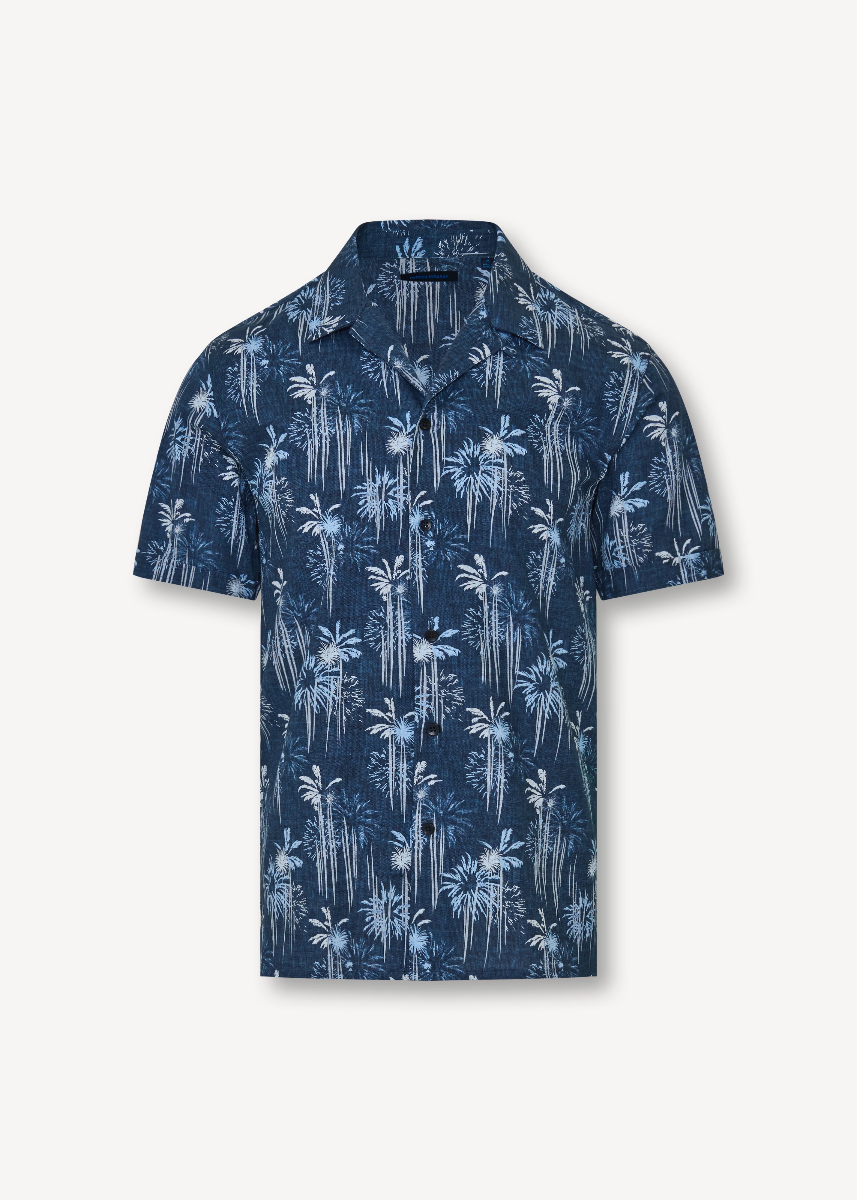 Palm Tree Print Cotton Camp Collar Shirt - PATRICK ASSARAF