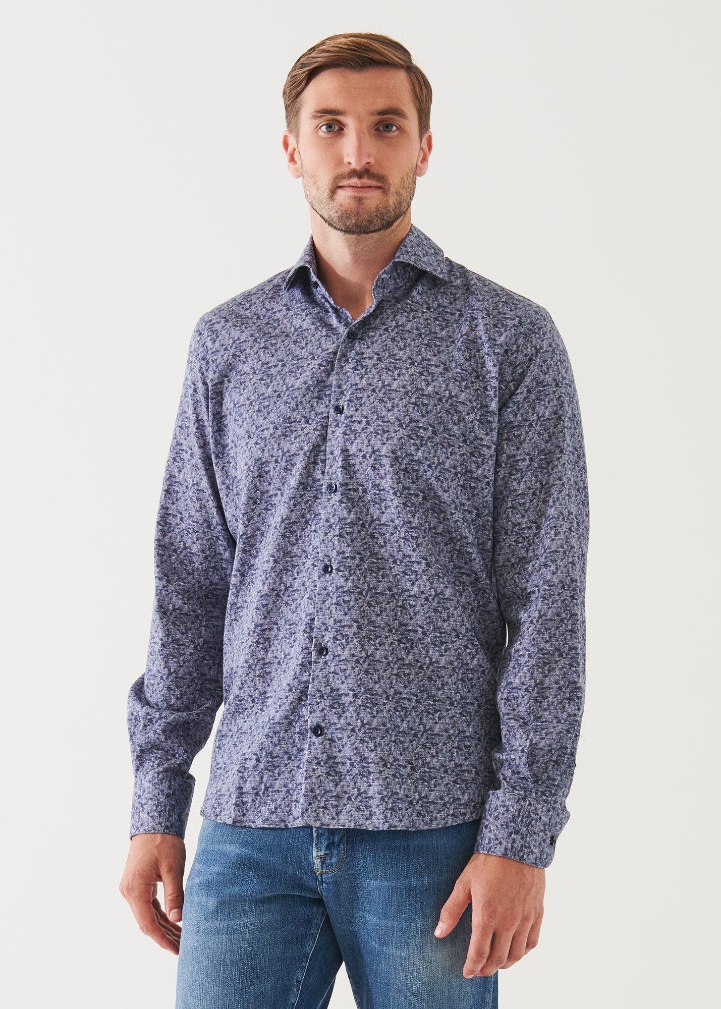 ABSTRACT PRINT COTTON SHIRT | PATRICK ASSARAF.
