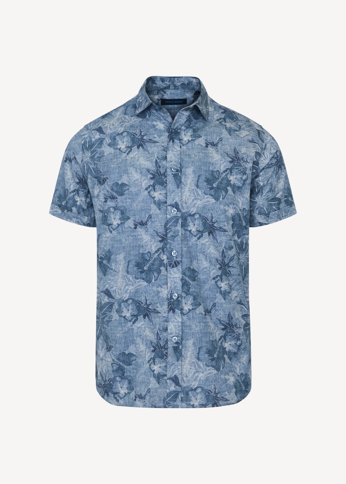 Tonal Floral Print Cotton Shirt