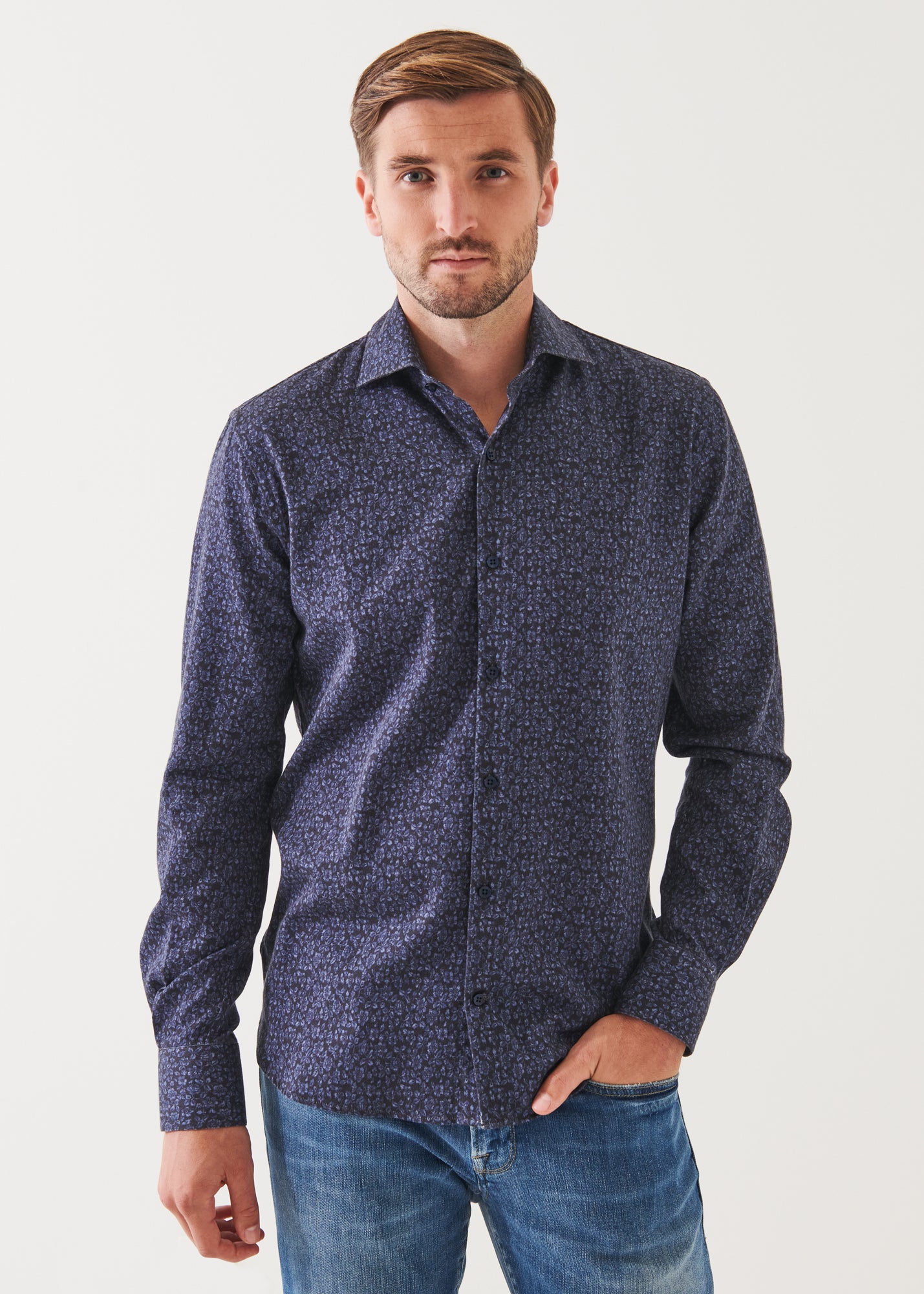 FLORAL PRINT COTTON SHIRT | PATRICK ASSARAF.