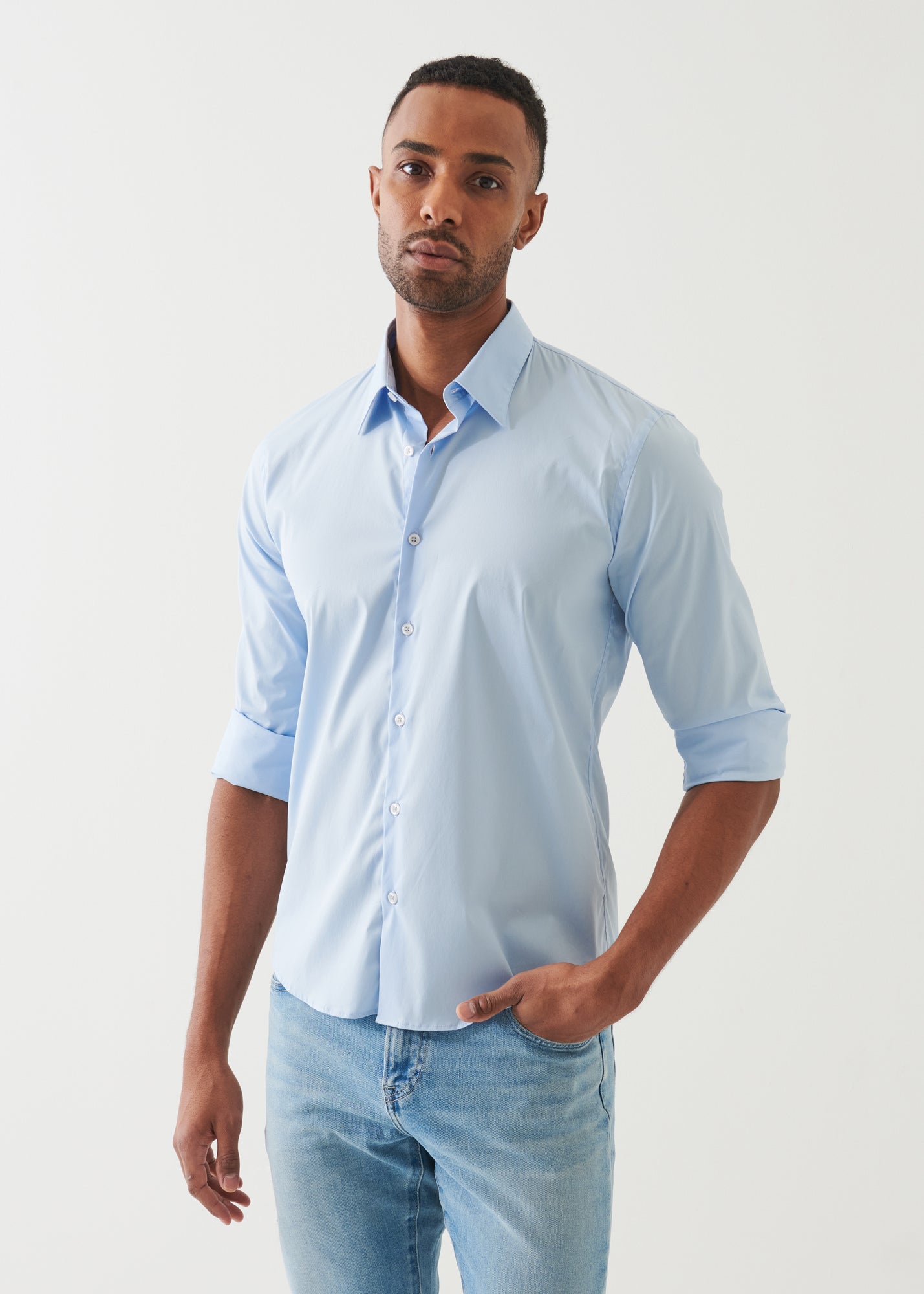 Cotton Stretch Darted Shirt - PATRICK ASSARAF