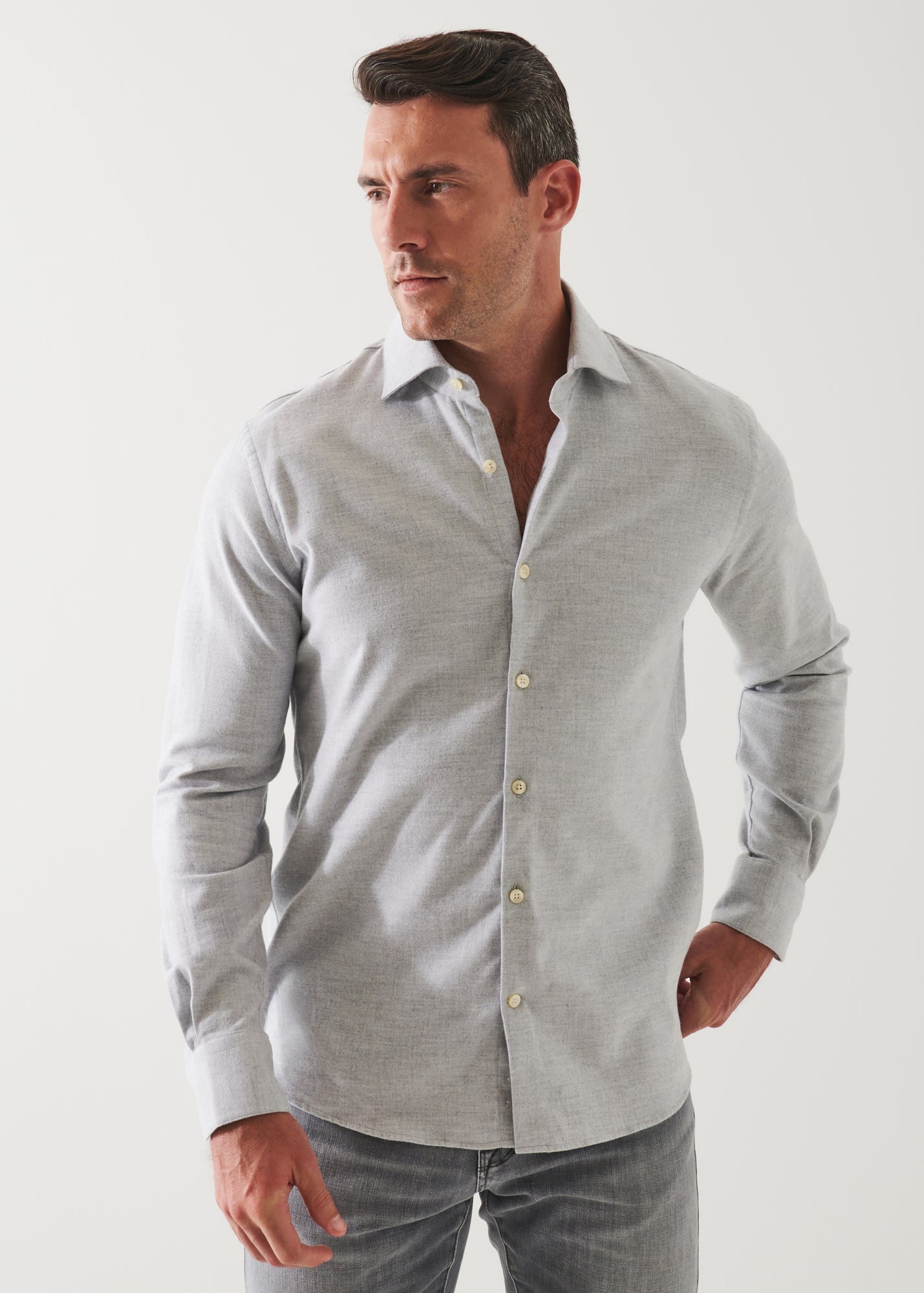 MELANGE FLANNEL SHIRT | PATRICK ASSARAF.