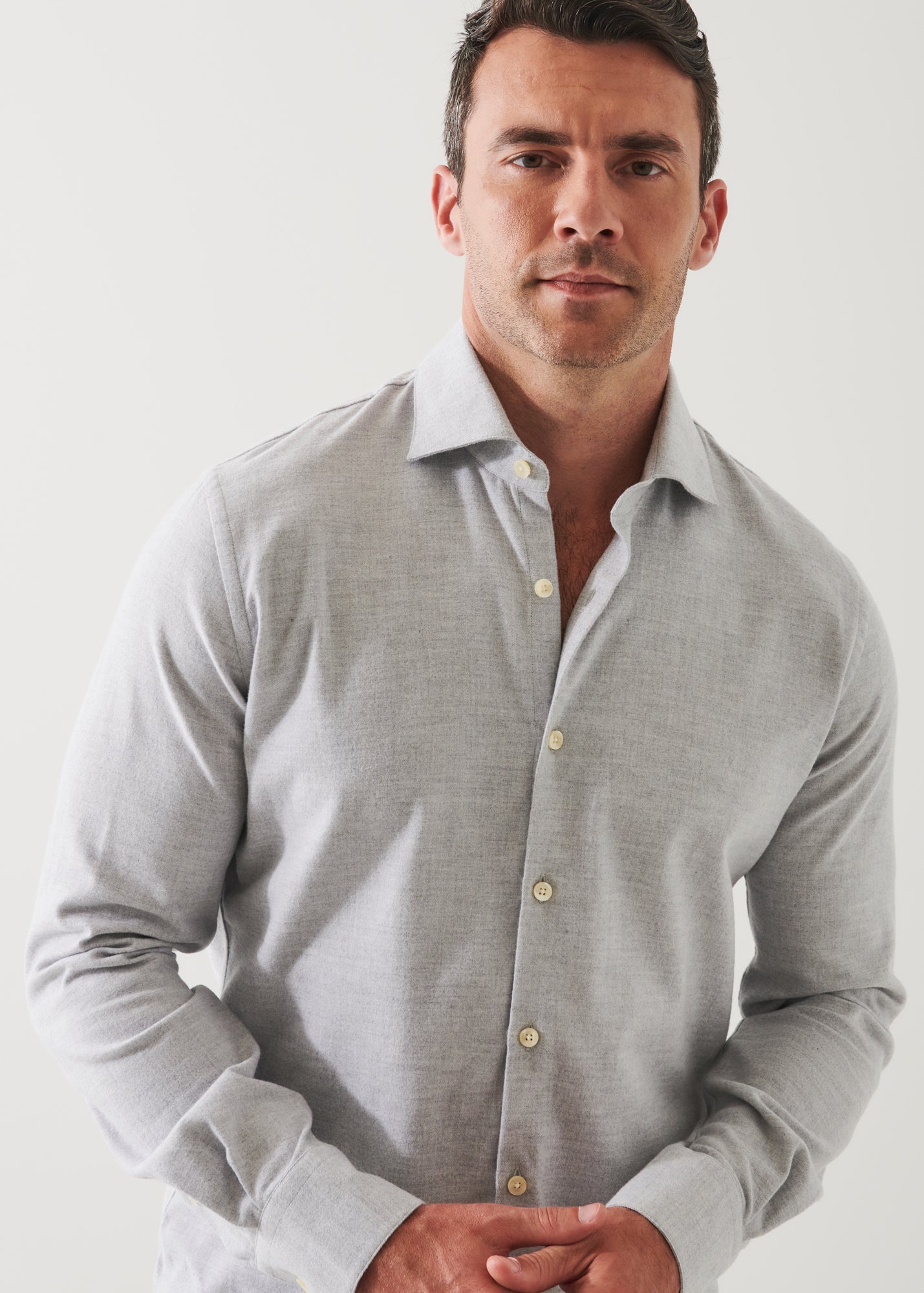 MELANGE FLANNEL SHIRT | PATRICK ASSARAF.