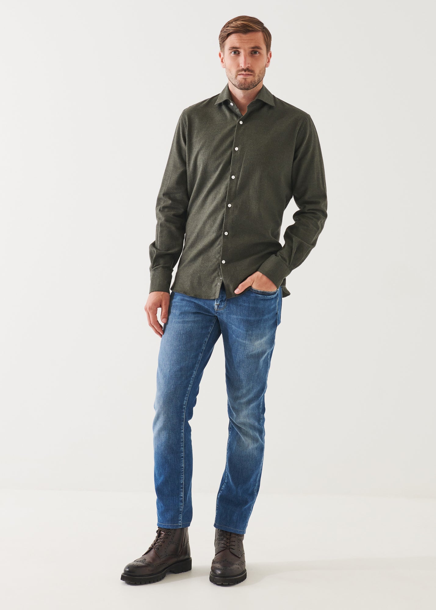 MELANGE FLANNEL SHIRT | PATRICK ASSARAF.