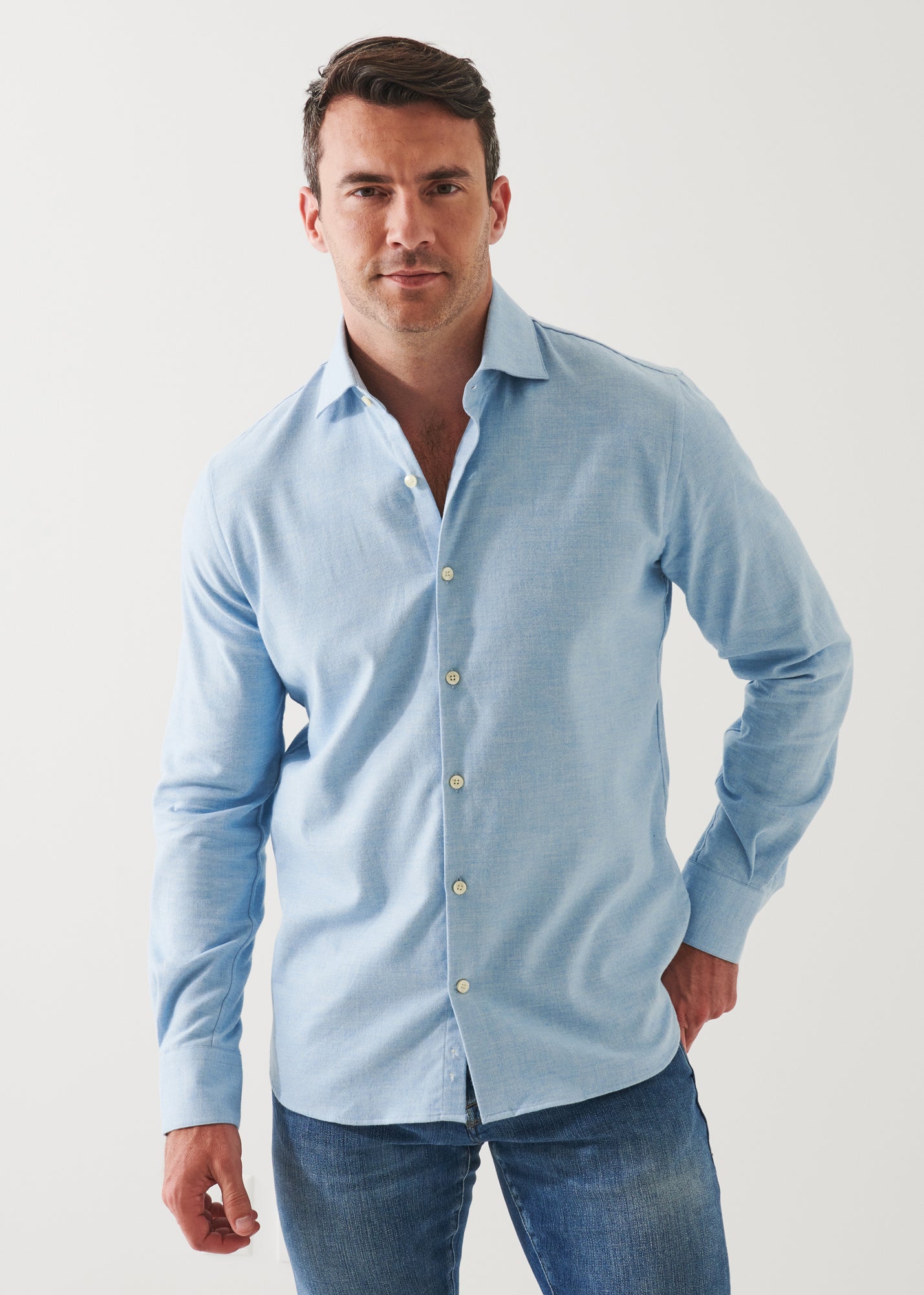 MELANGE FLANNEL SHIRT | PATRICK ASSARAF.