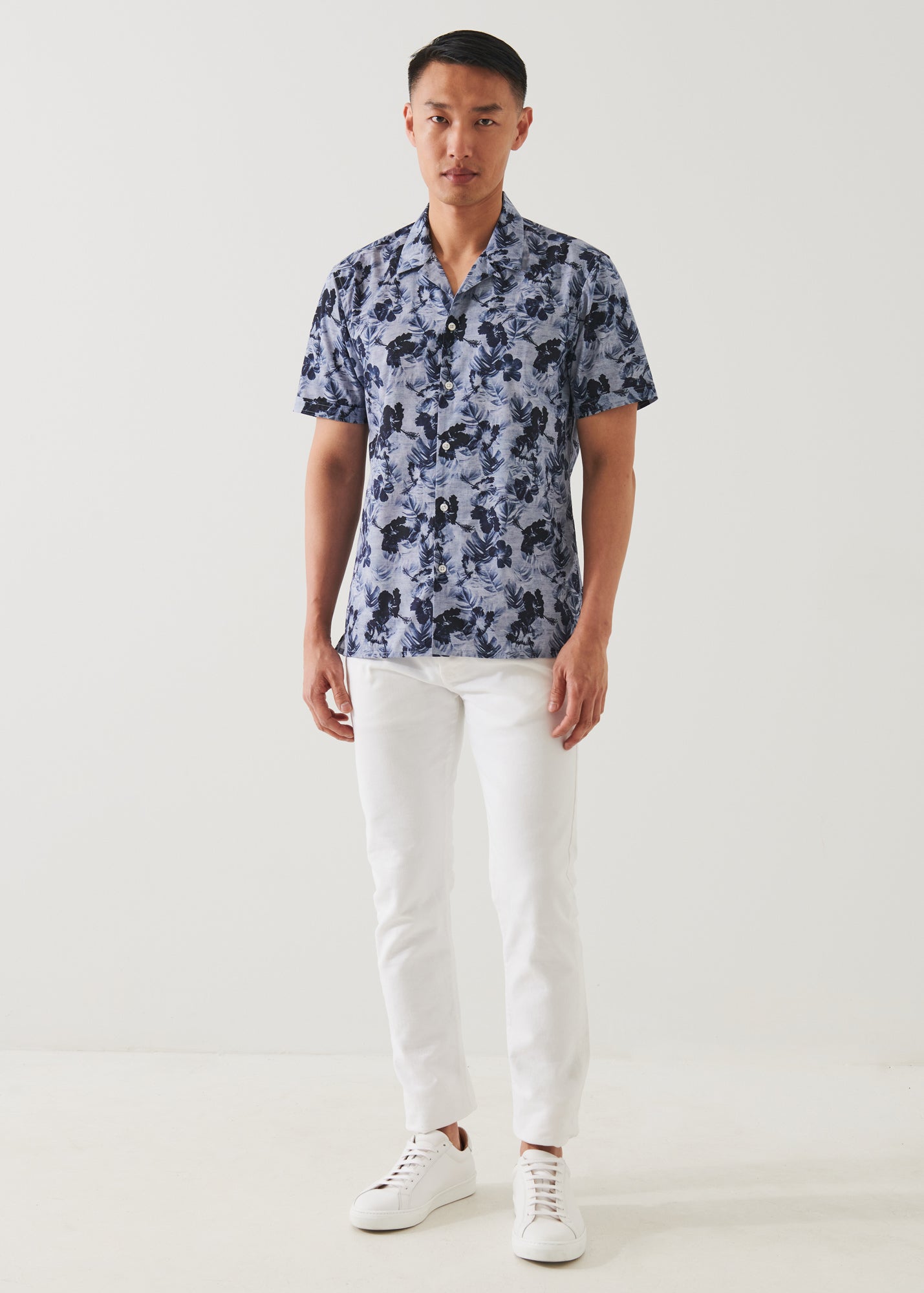 Tropical Floral Print Camp Collar Shirt