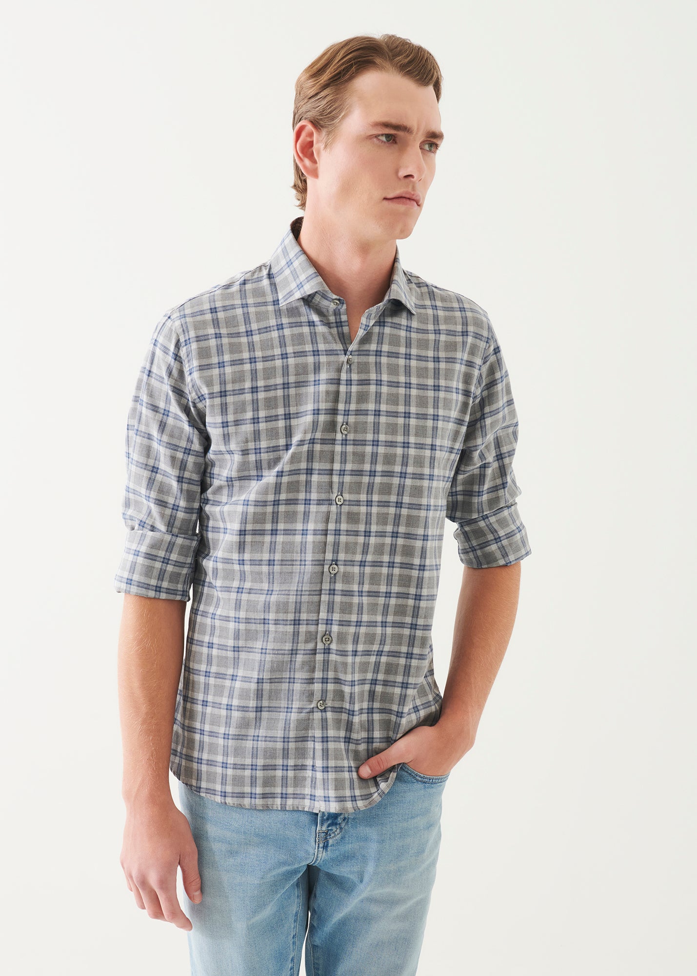 Flannel Check Button Up Shirt - PATRICK ASSARAF