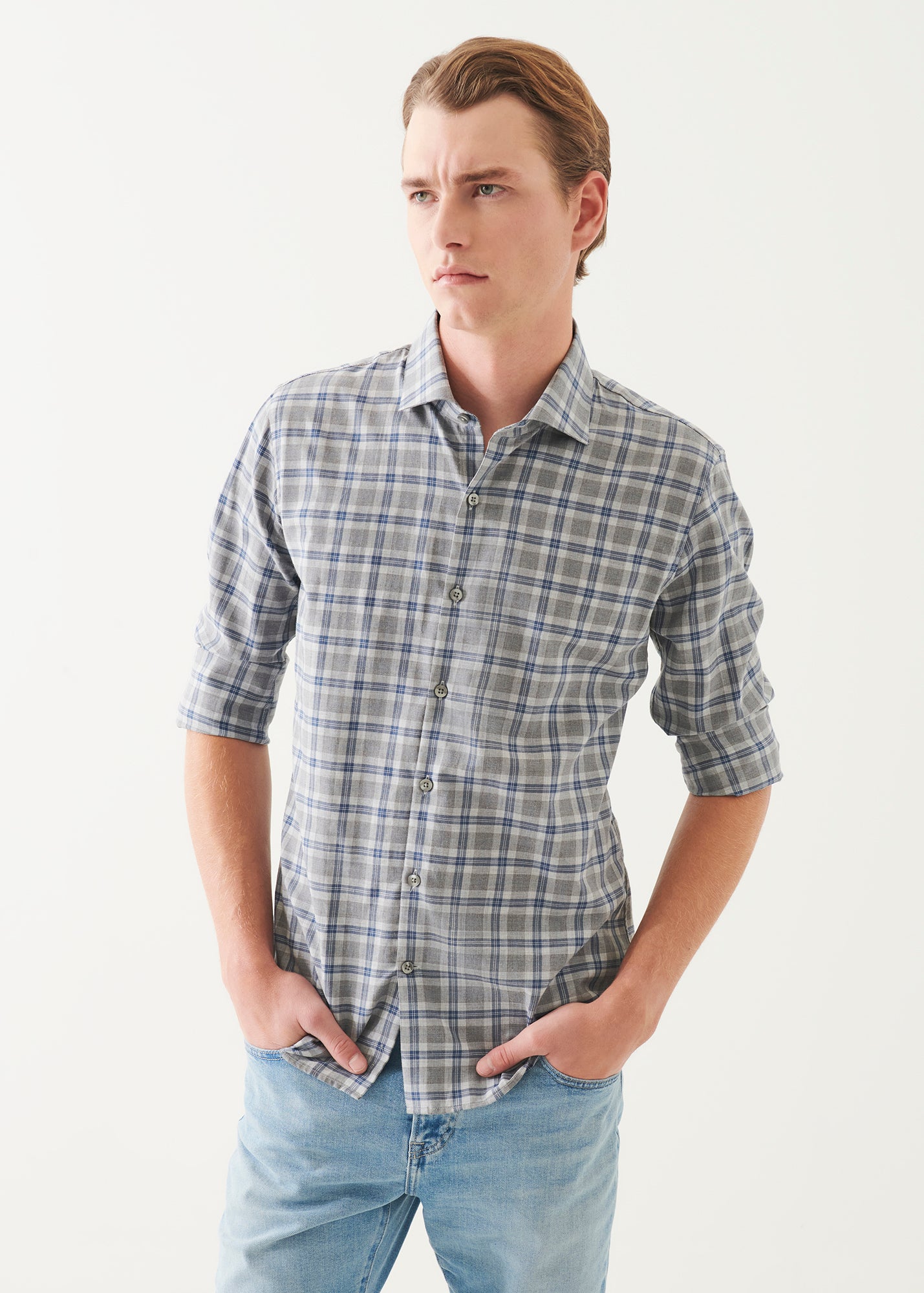 Flannel Check Button Up Shirt - PATRICK ASSARAF