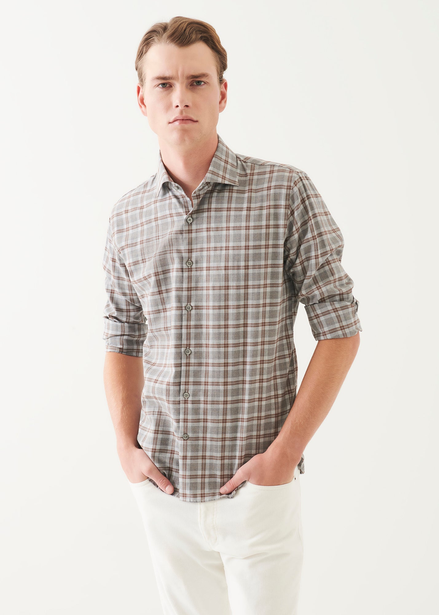 Flannel Check Button Up Shirt - PATRICK ASSARAF