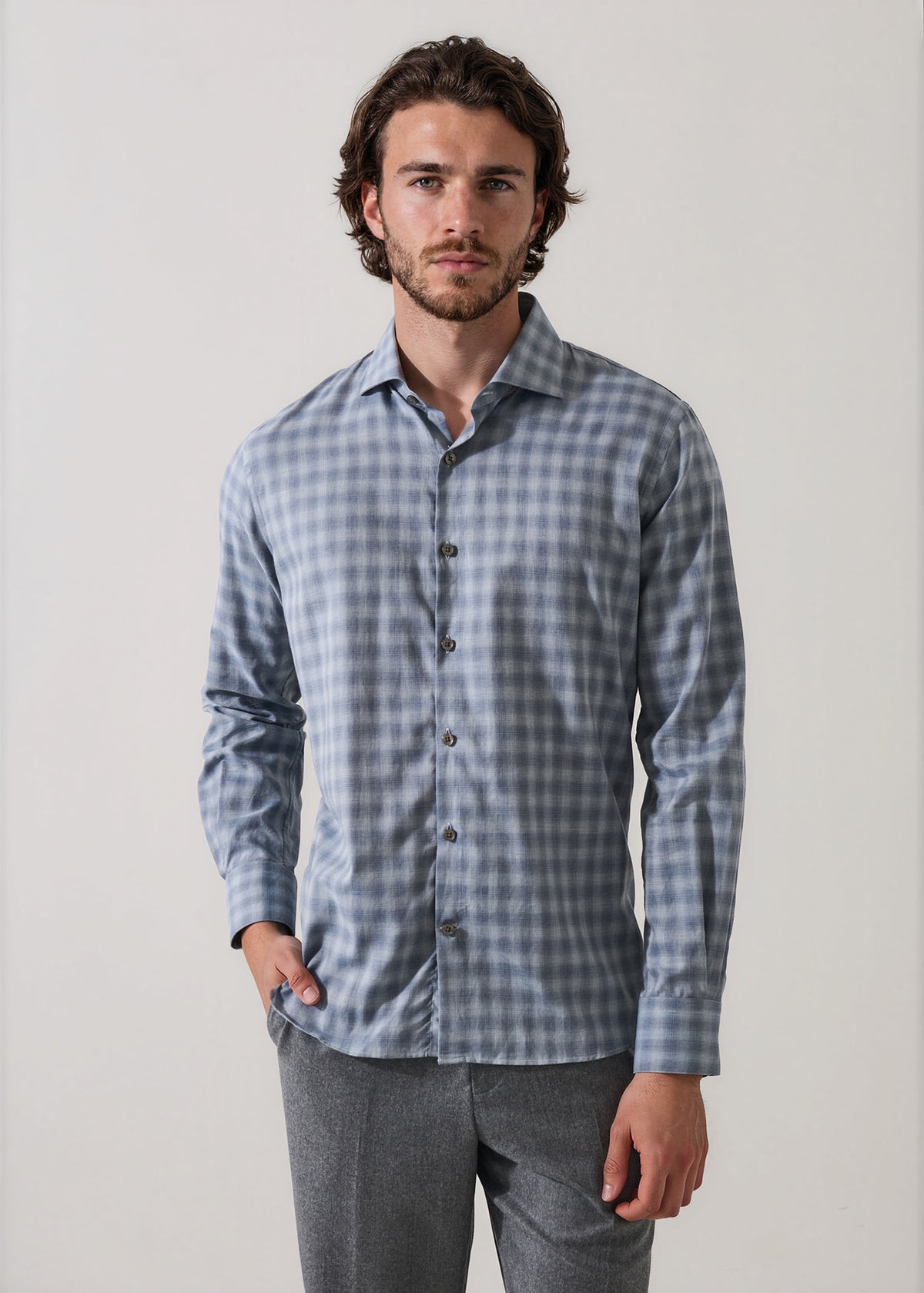Ombre Check Shirt - PATRICK ASSARAF