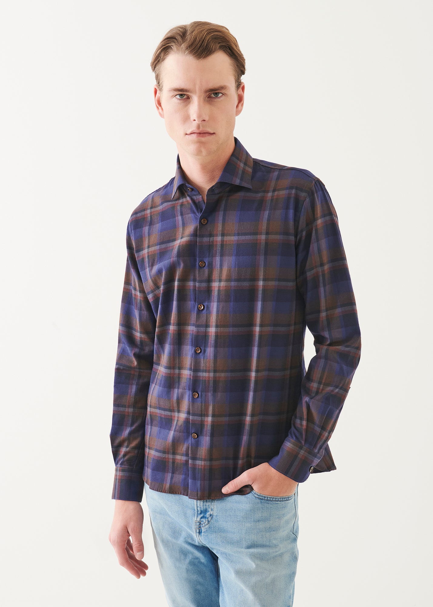 Flannel Plaid Button Up Shirt - PATRICK ASSARAF