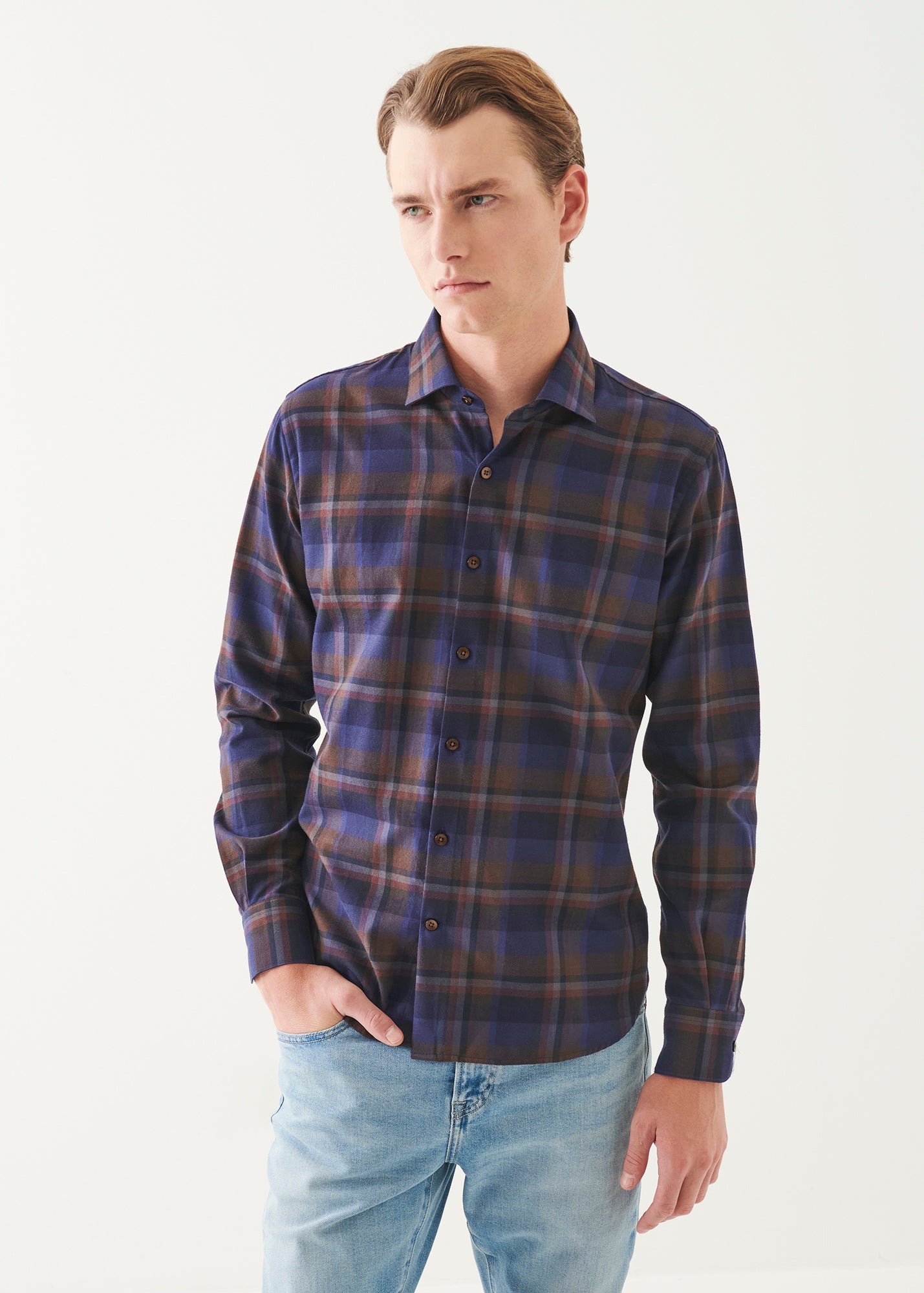 Flannel Plaid Button Up Shirt - PATRICK ASSARAF