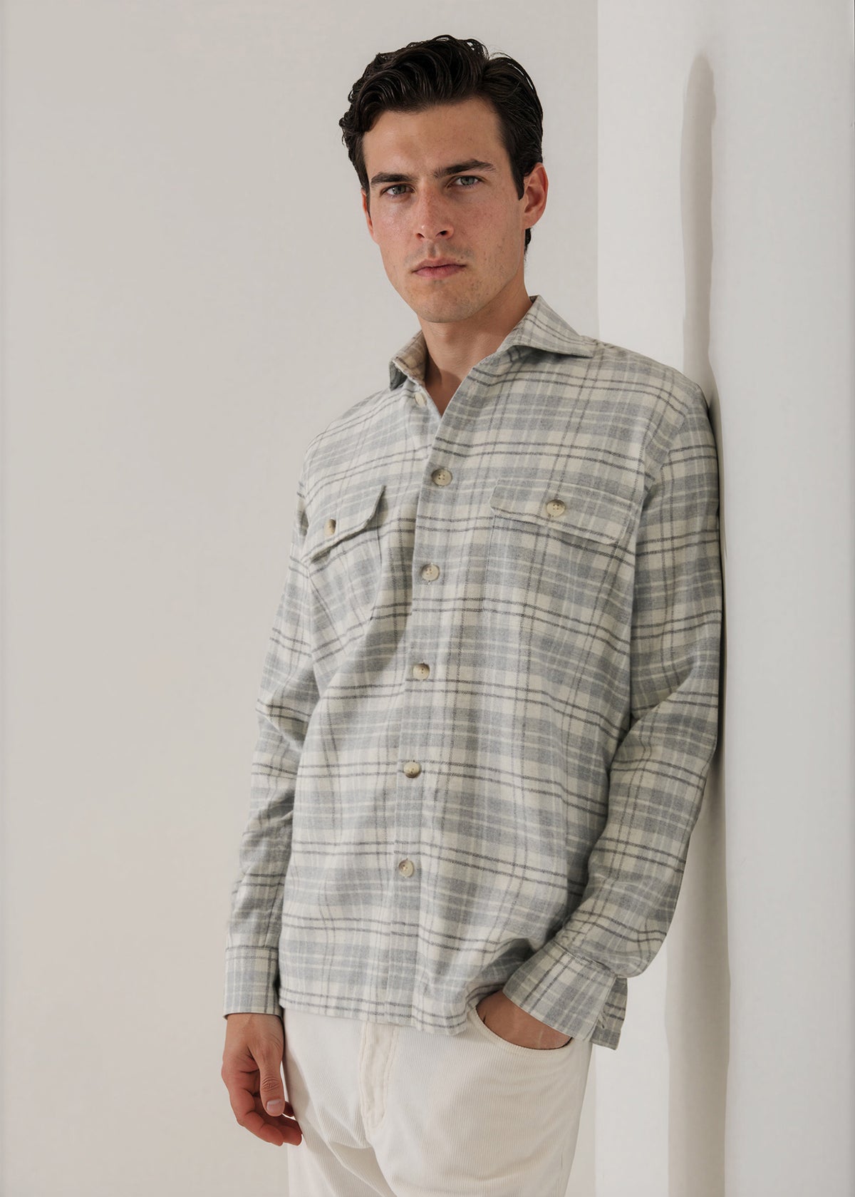 Flannel Plaid Overshirt - PATRICK ASSARAF