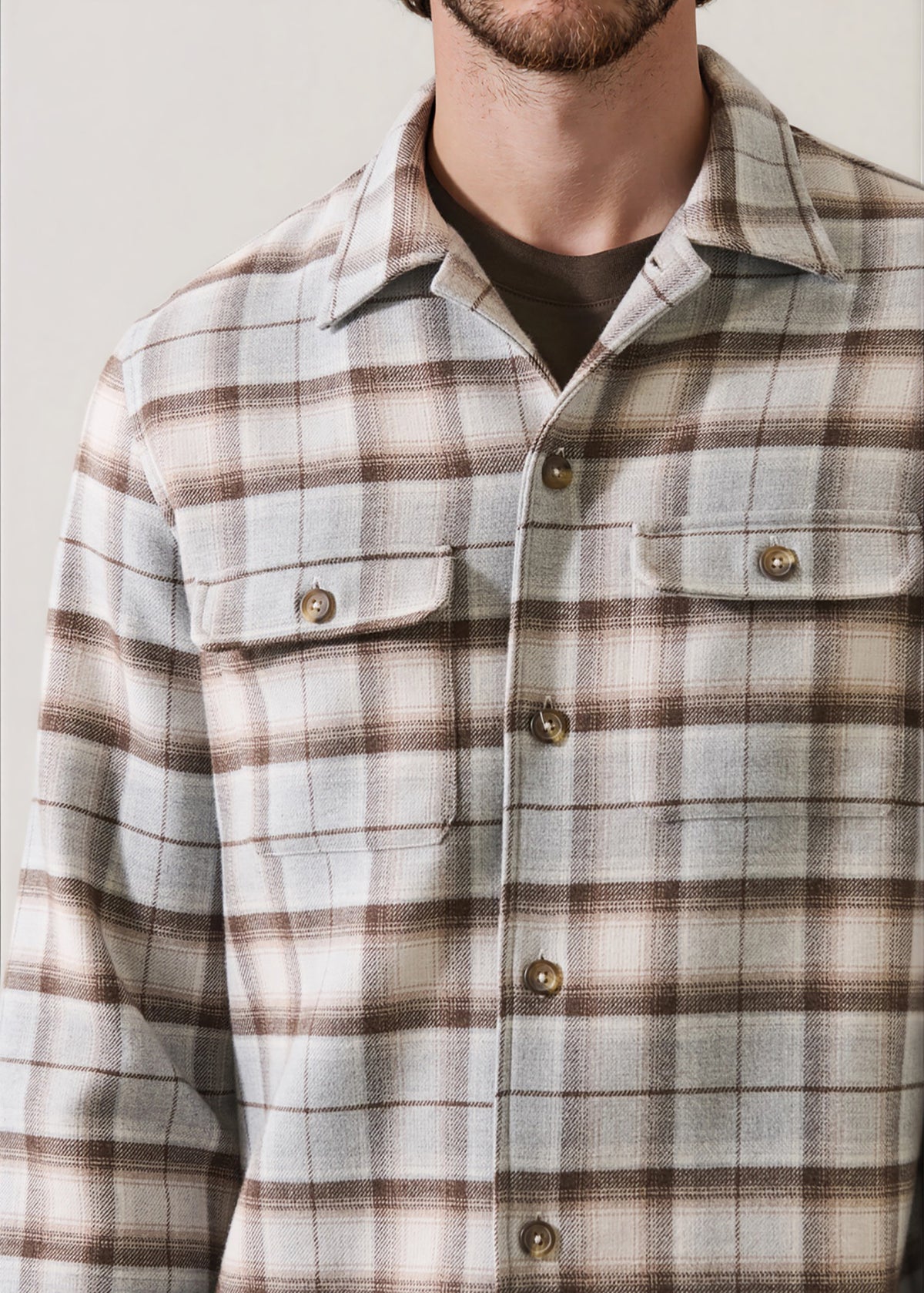 Cotton Plaid Flannel Double Face Overshirt - PATRICK ASSARAF