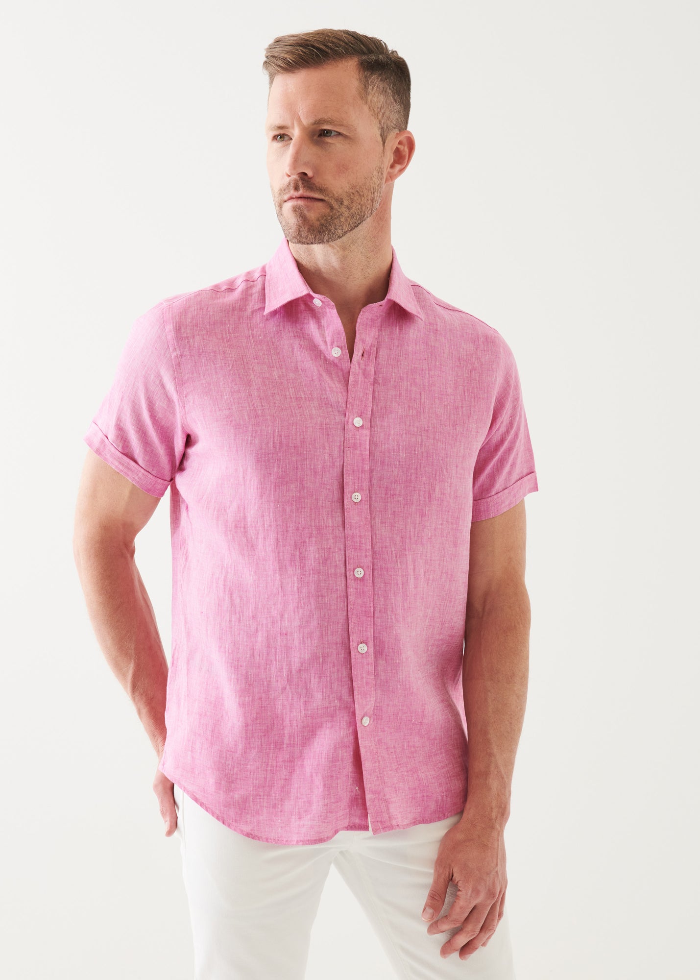 SHORT SLEEVE LINEN SHIRT | PATRICK ASSARAF.