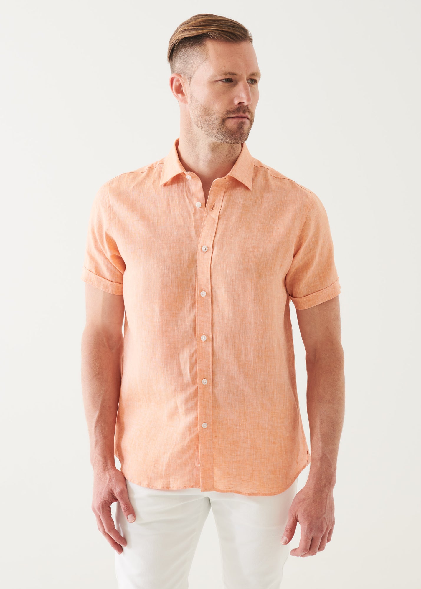 SHORT SLEEVE LINEN SHIRT | PATRICK ASSARAF.