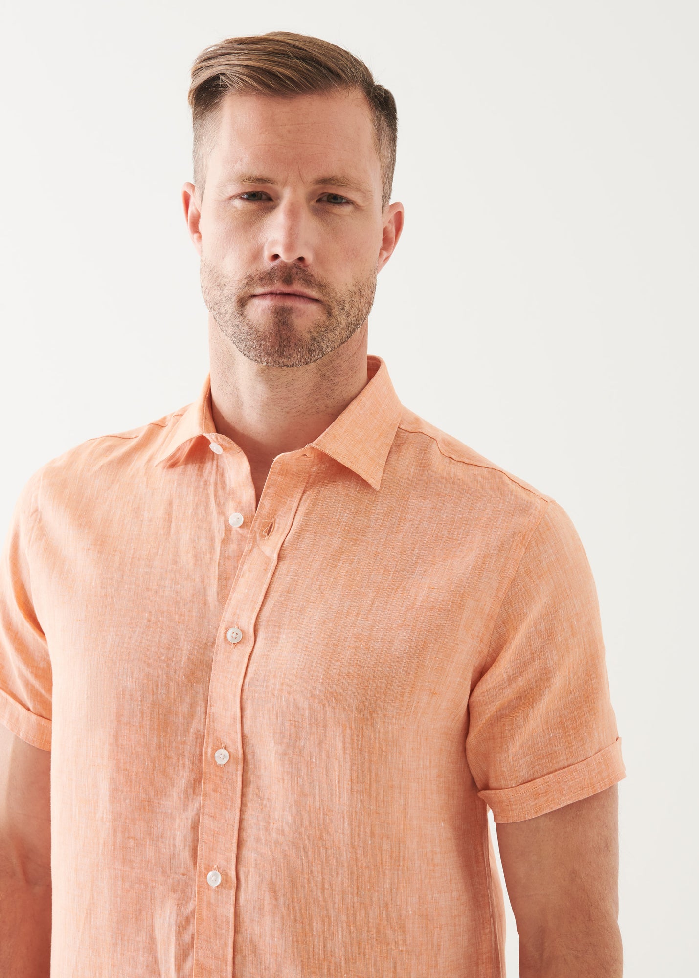SHORT SLEEVE LINEN SHIRT | PATRICK ASSARAF.