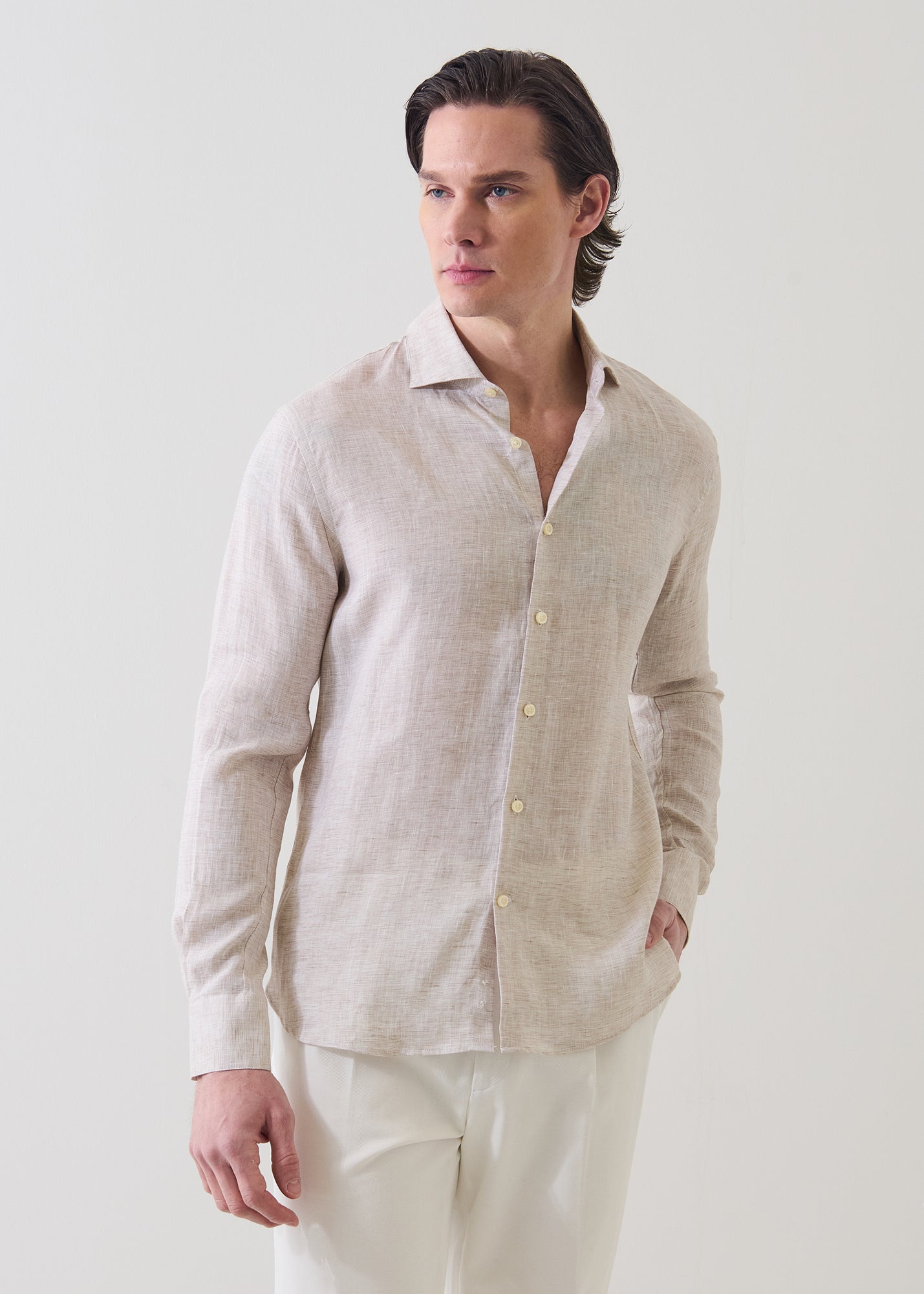 Linen End on End Shirt - PATRICK ASSARAF