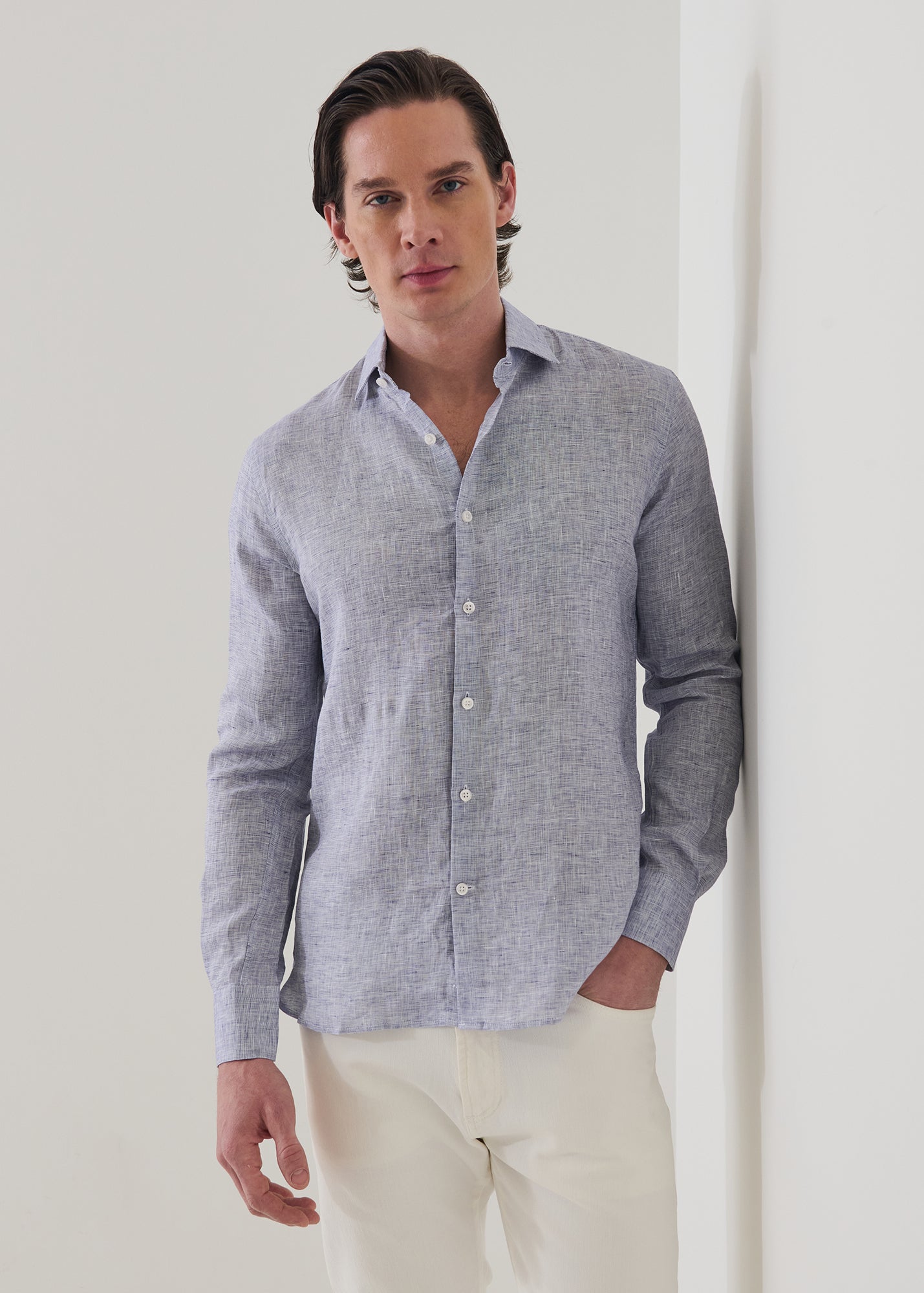 Linen End on End Shirt - PATRICK ASSARAF