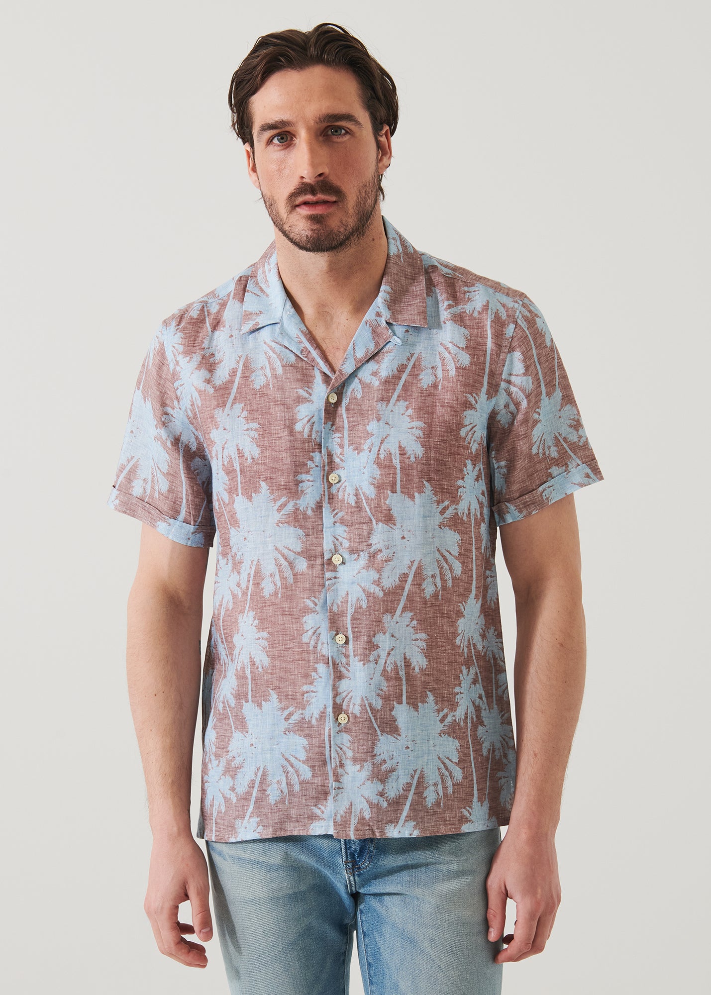 Tropical Print Camp Collar Linen Shirt - PATRICK ASSARAF