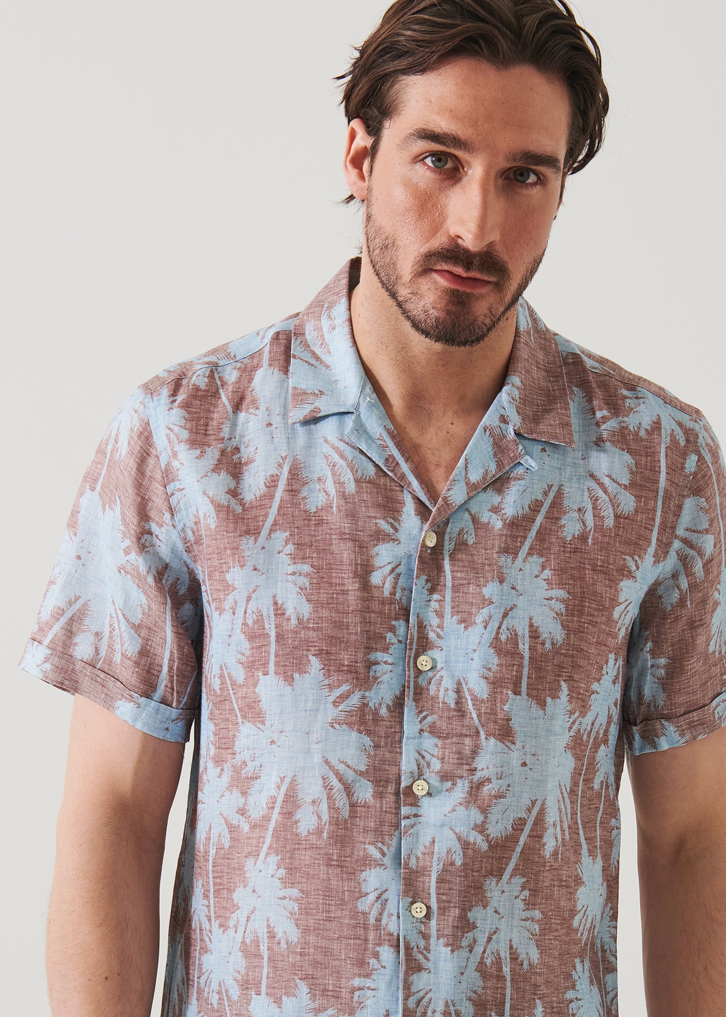 Tropical Print Camp Collar Linen Shirt - PATRICK ASSARAF