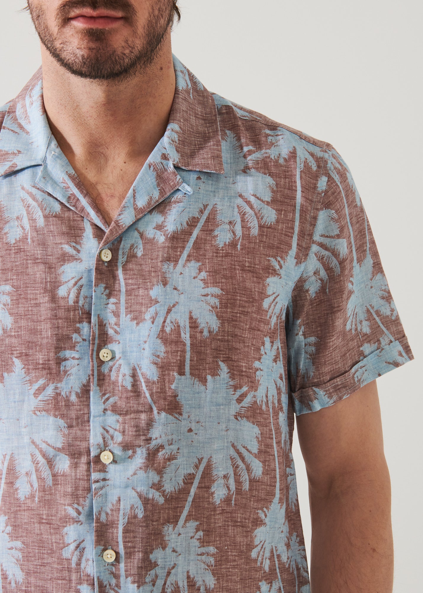 Tropical Print Camp Collar Linen Shirt - PATRICK ASSARAF