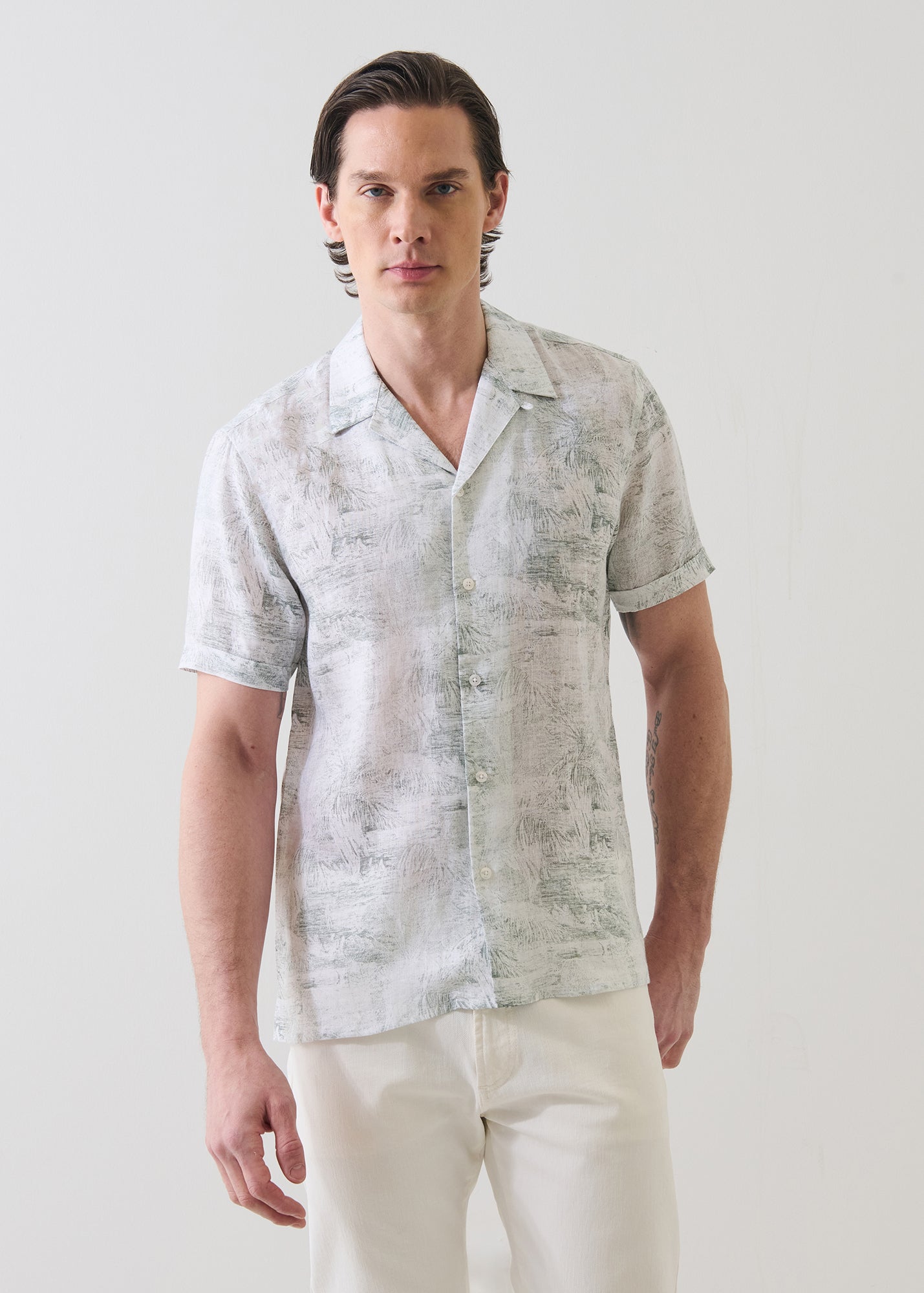 Tropical Print Linen Shirt - PATRICK ASSARAF