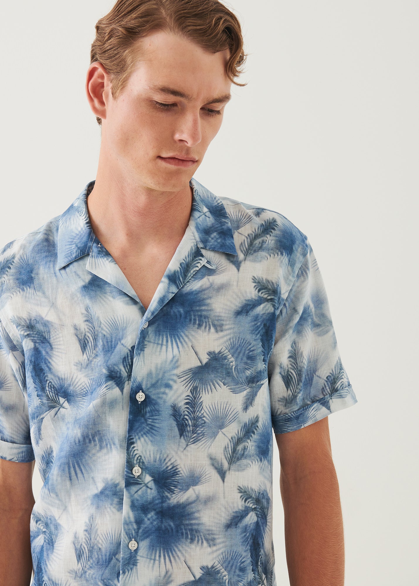 Printed Linen Camp Collar Shirt - PATRICK ASSARAF