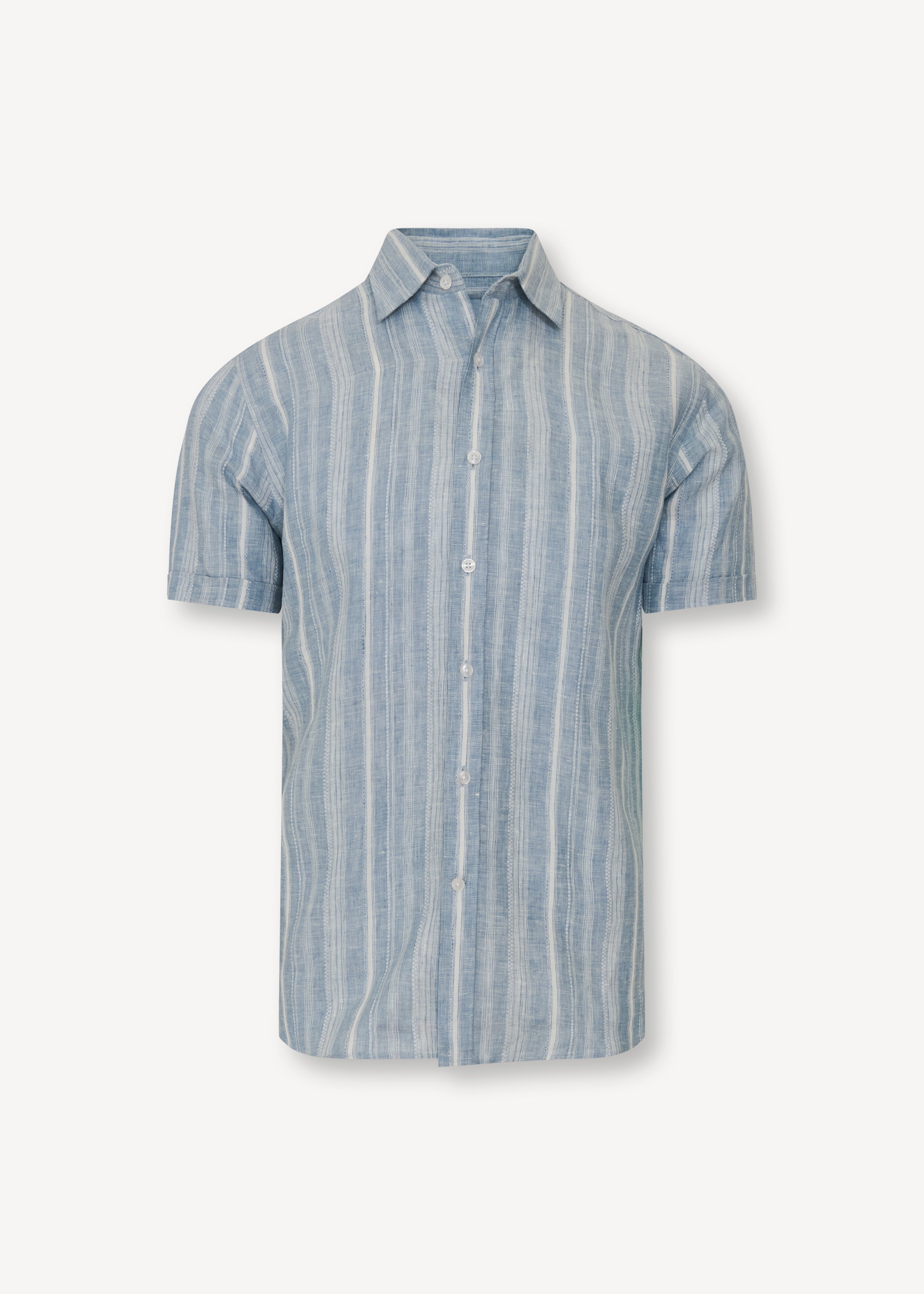 Jacquard Stripe Linen Shirt - PATRICK ASSARAF