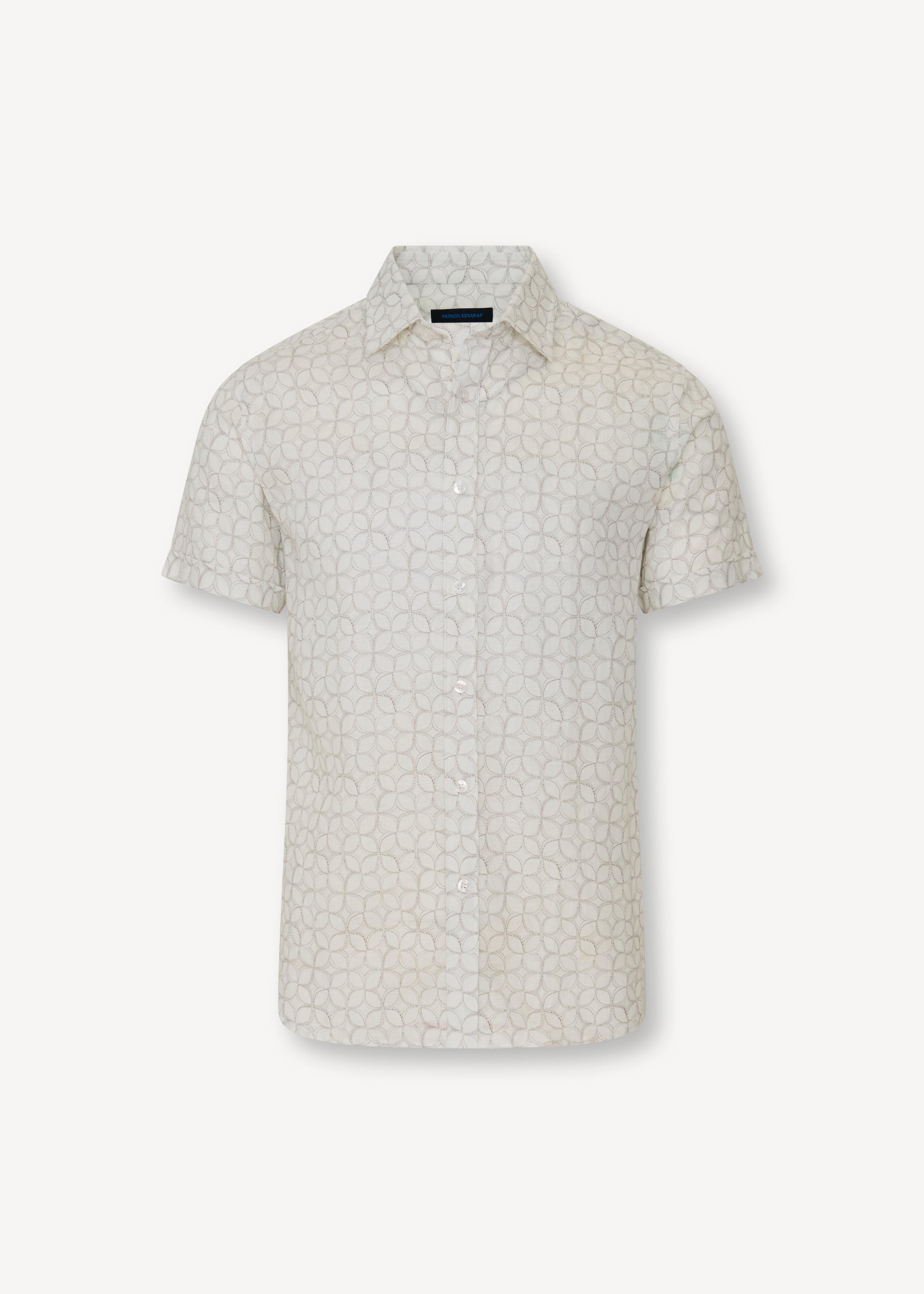 Geometric Print Linen Shirt - PATRICK ASSARAF