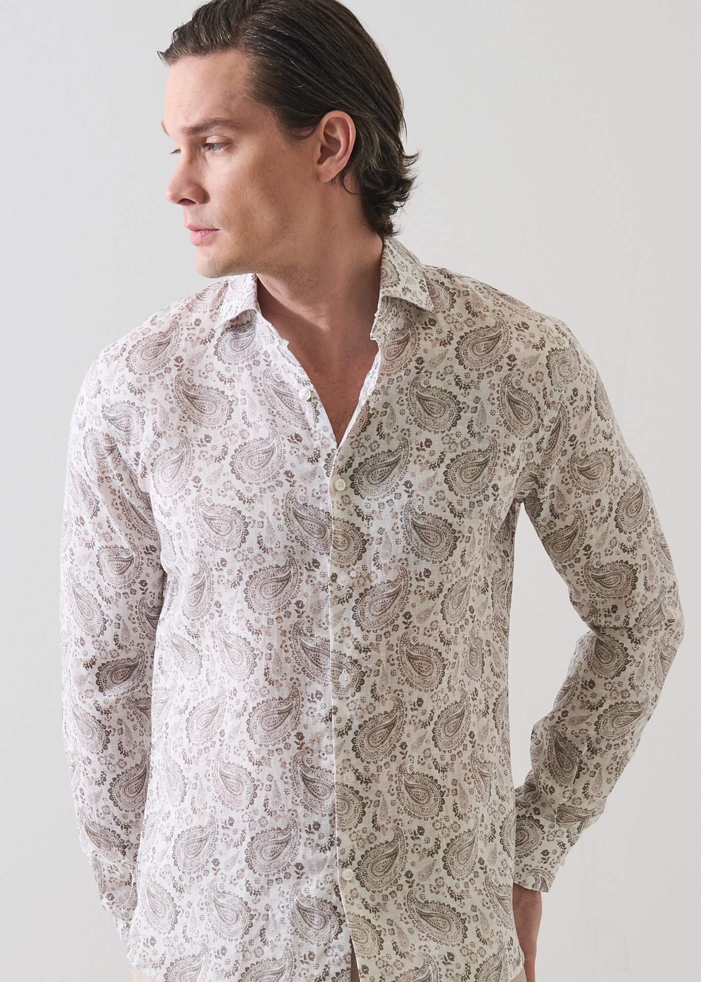 Paisley Print Linen Shirt - PATRICK ASSARAF