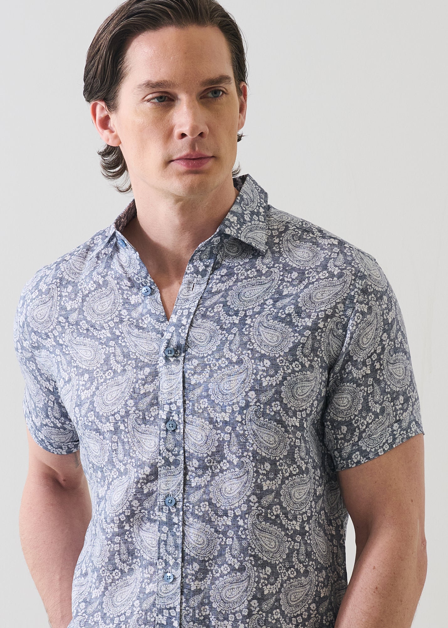 Paisley Print Linen Shirt - PATRICK ASSARAF