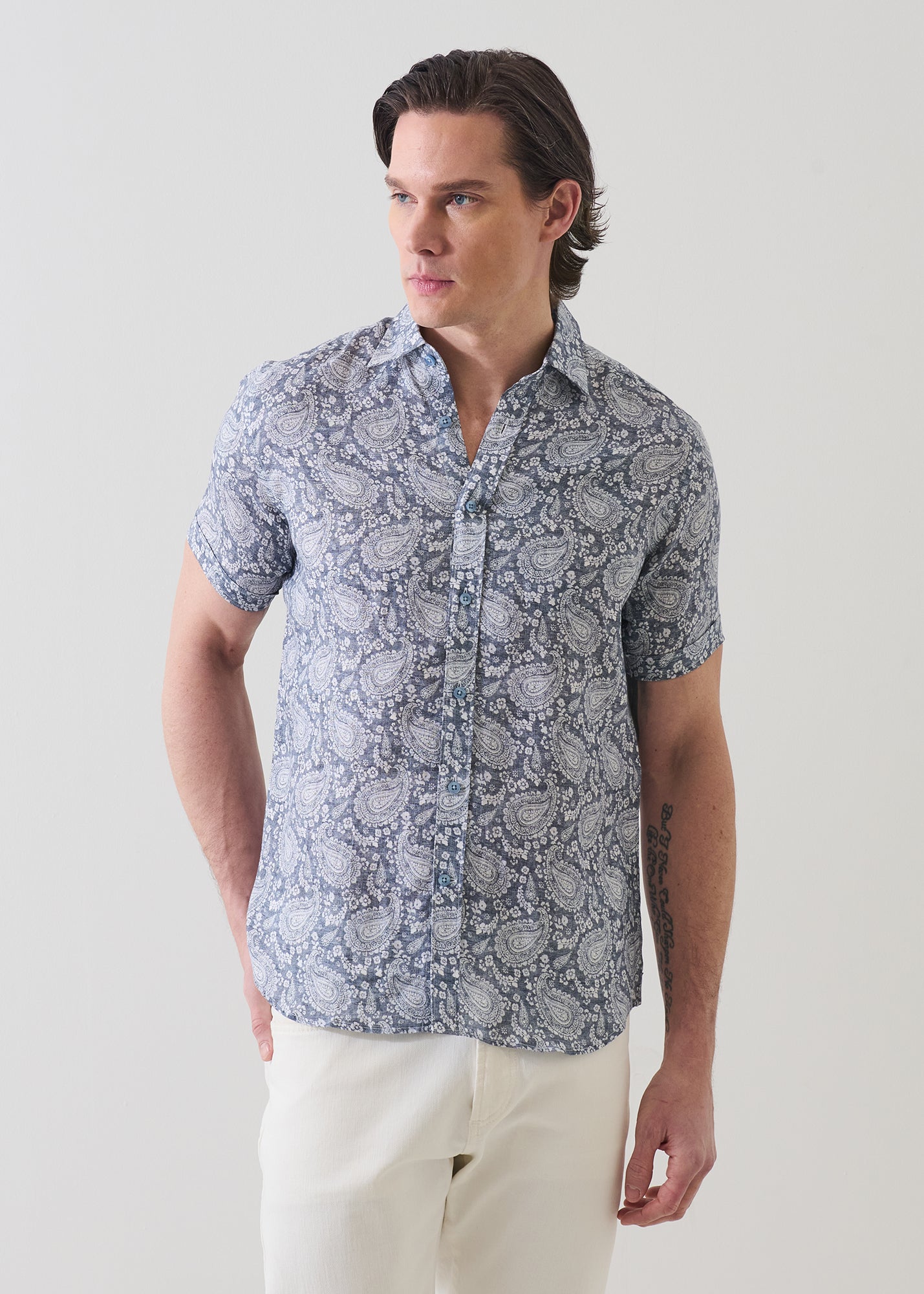 Paisley Print Linen Shirt - PATRICK ASSARAF