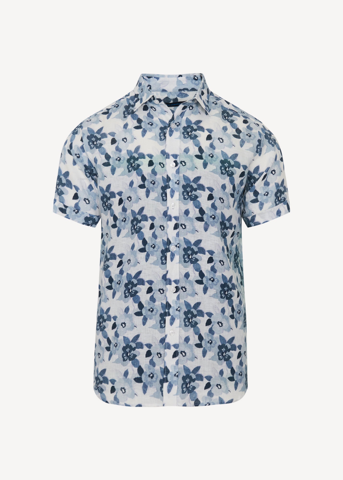 Watercolour Floral Print Linen Shirt