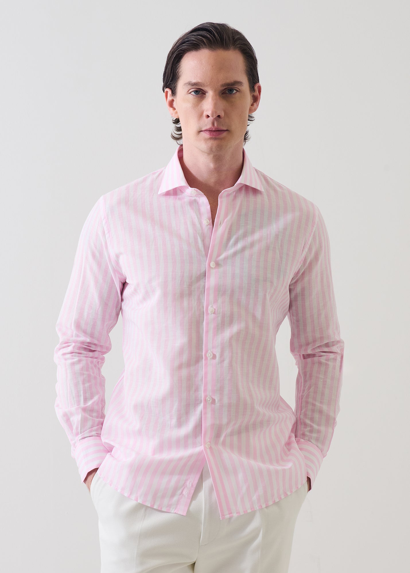 Bengal Stripe Linen-Cotton Shirt - PATRICK ASSARAF