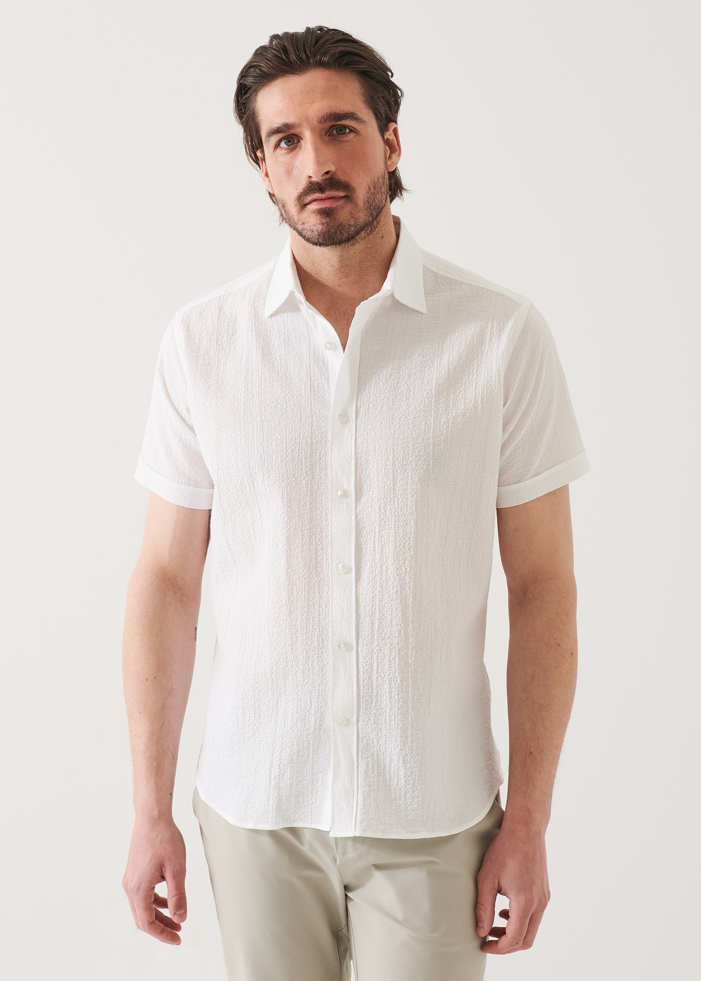 Seersucker Cotton Stretch Shirt