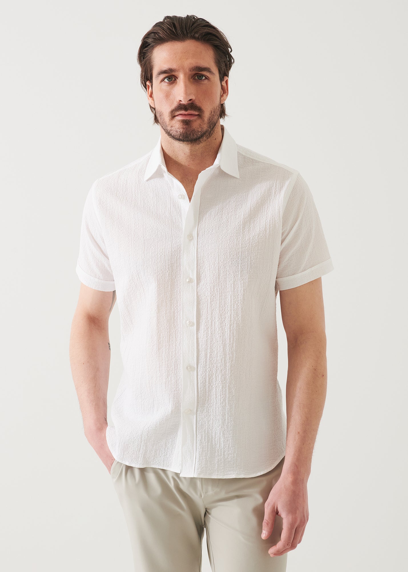 Seersucker Cotton Stretch Shirt