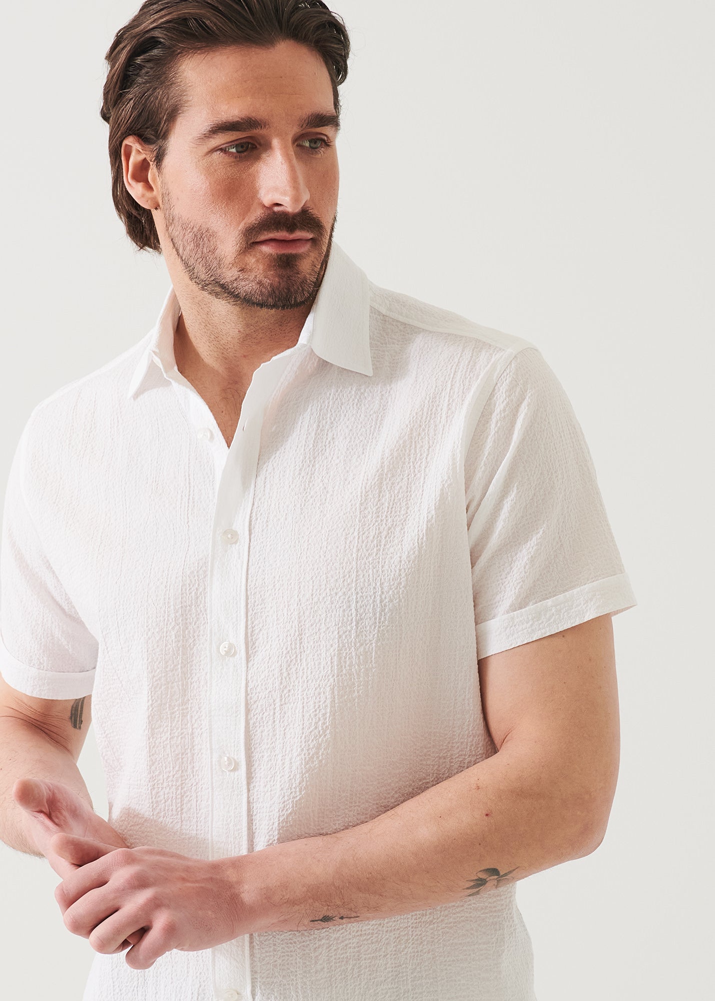 Seersucker Cotton Stretch Shirt