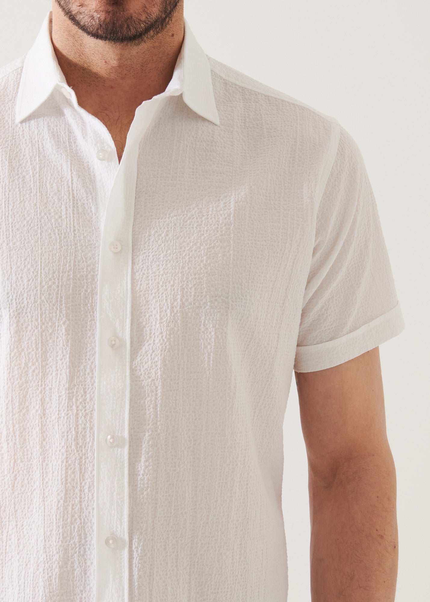 Seersucker Cotton Stretch Shirt