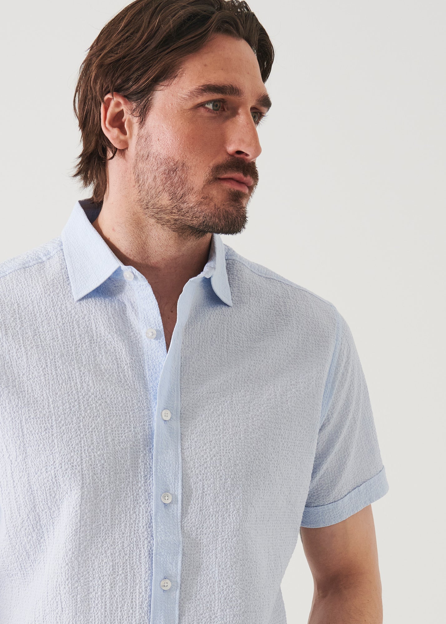 Seersucker Cotton Stretch Shirt