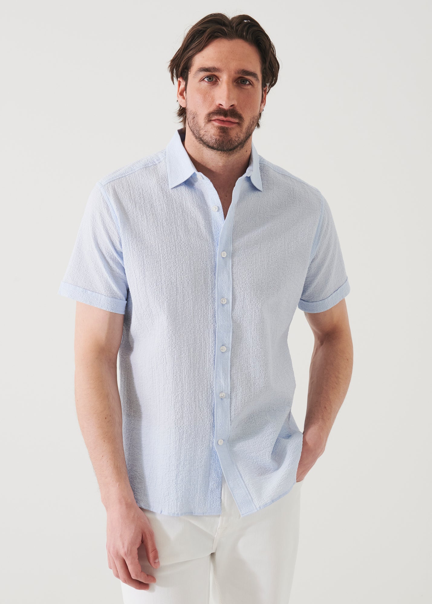 Seersucker Cotton Stretch Shirt