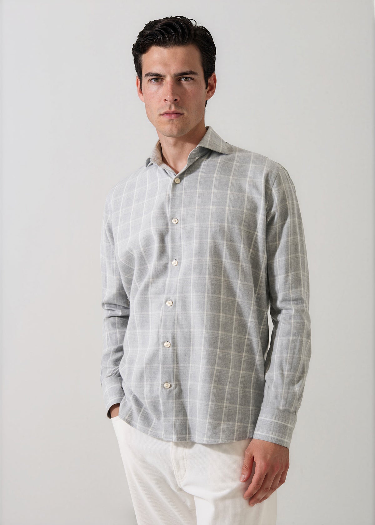 Cotton Lyocell Plaid Shirt - PATRICK ASSARAF