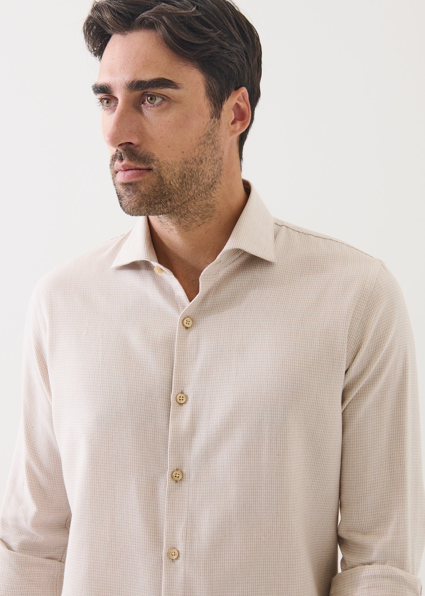 Mini Houndstooth Spread Collar Shirt