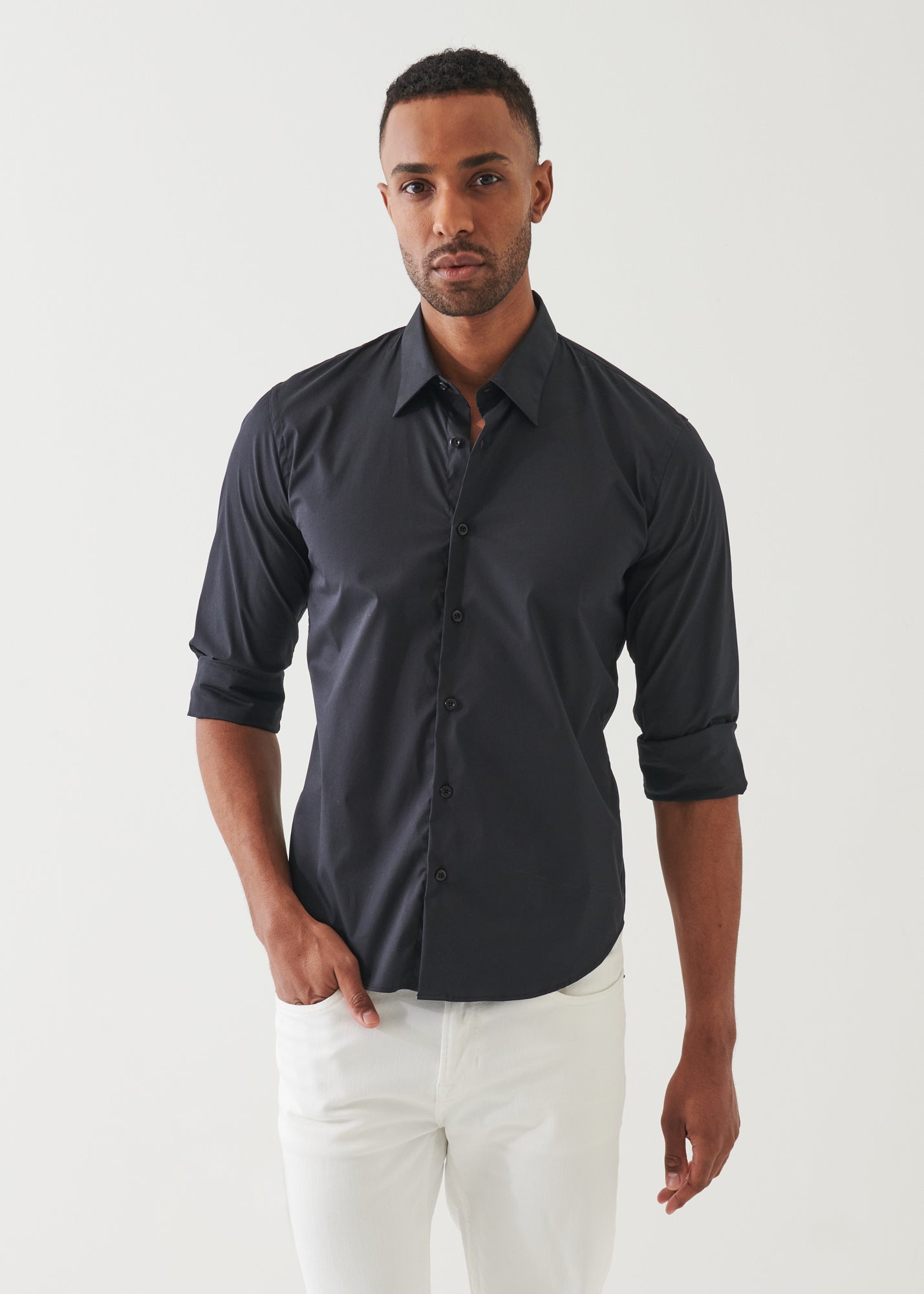 Cotton Stretch Darted Shirt - PATRICK ASSARAF