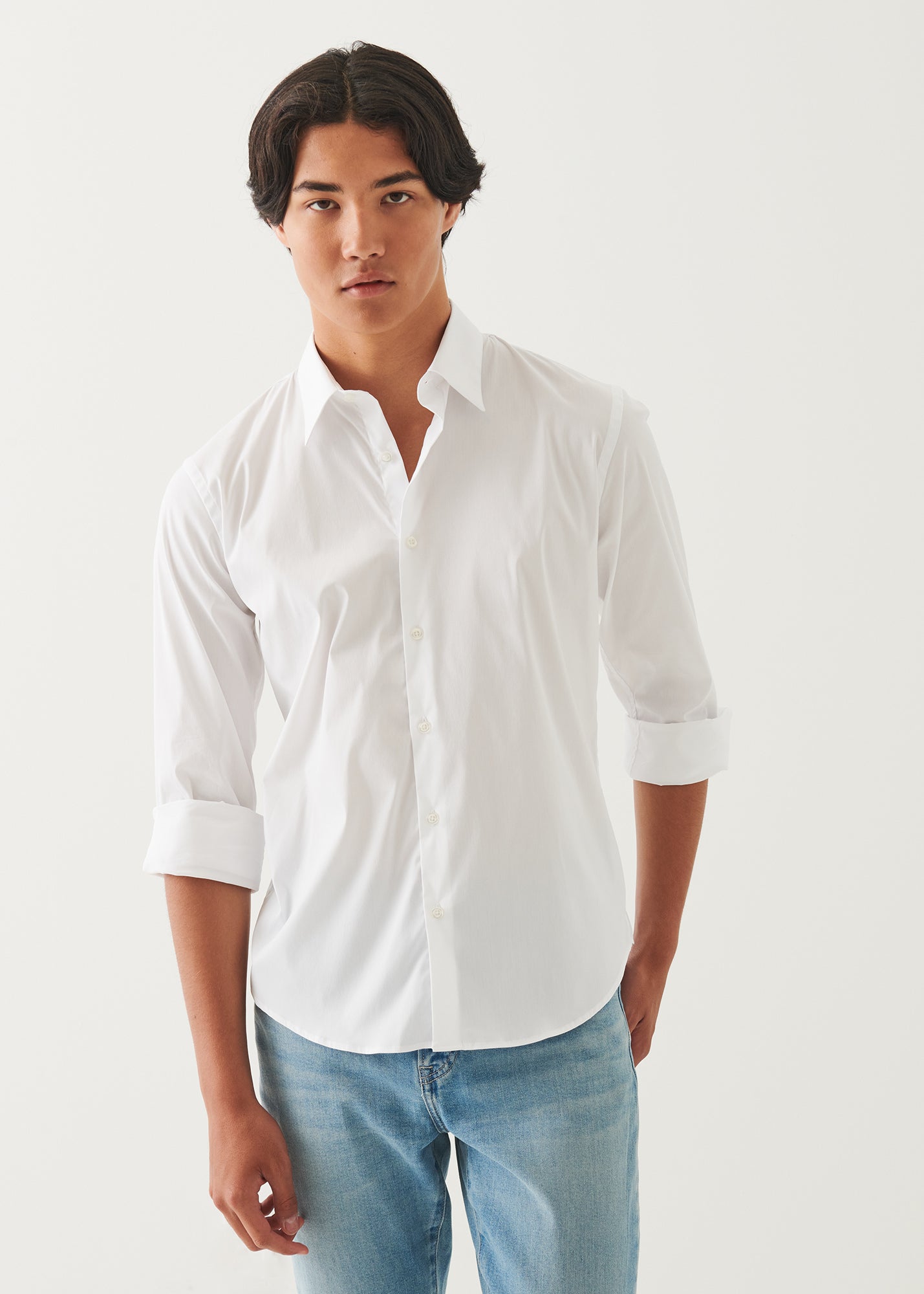 Cotton Stretch Darted Shirt - PATRICK ASSARAF