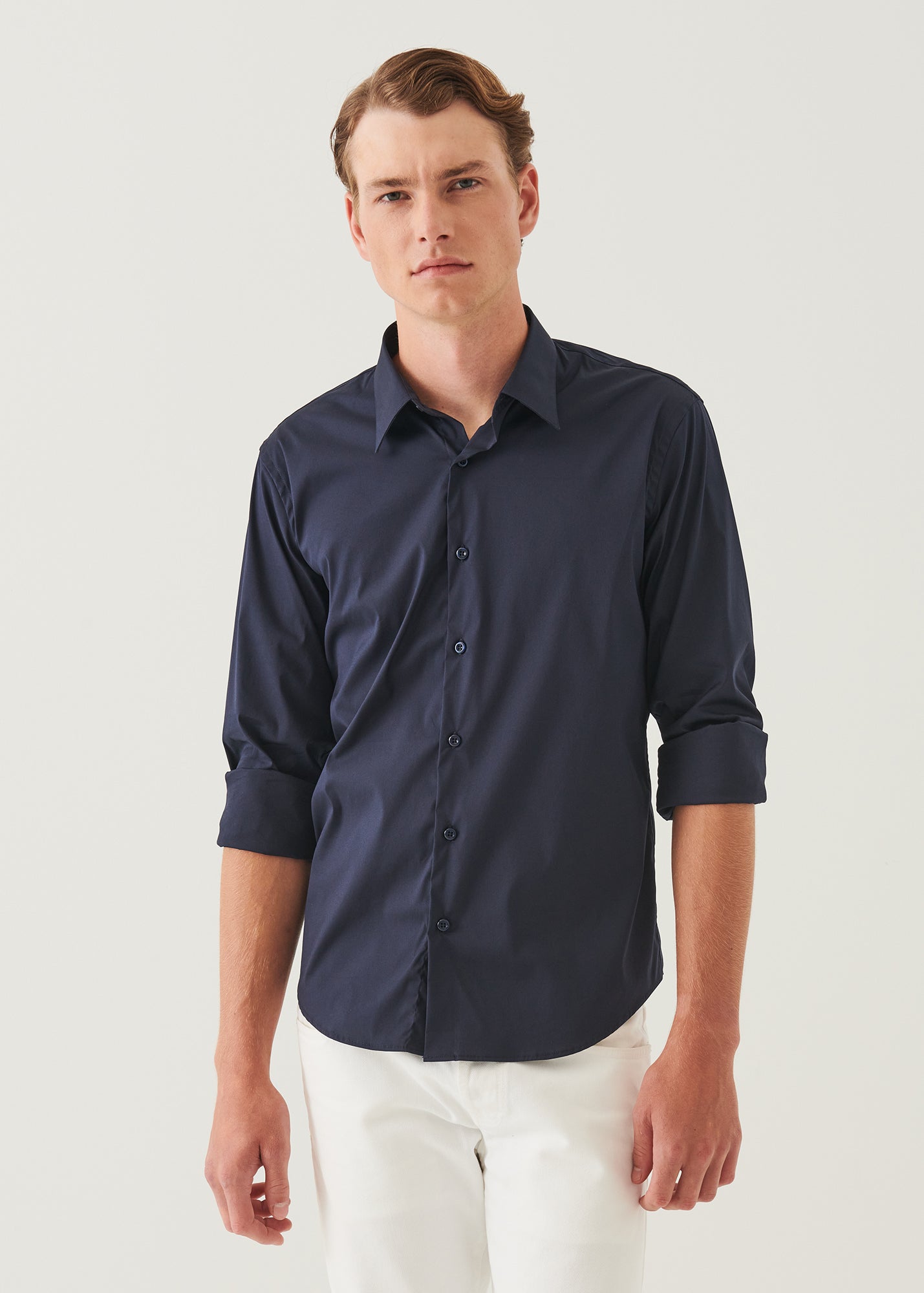 Cotton Stretch Darted Shirt - PATRICK ASSARAF
