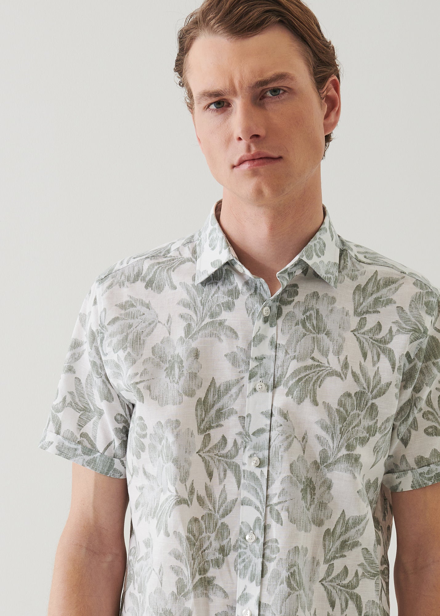 Printed Linen Cotton Blend Shirt - PATRICK ASSARAF