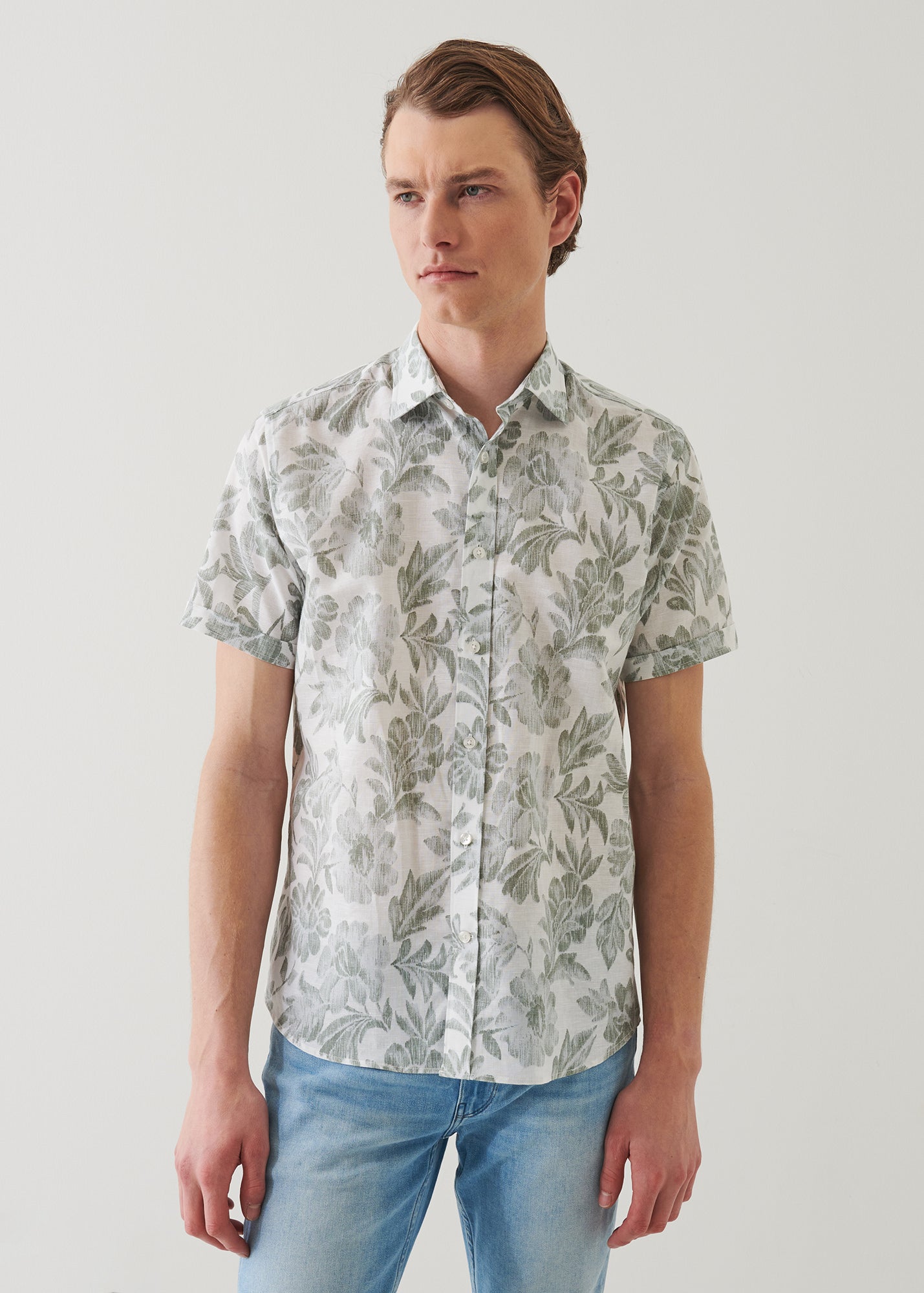 Printed Linen Cotton Blend Shirt - PATRICK ASSARAF