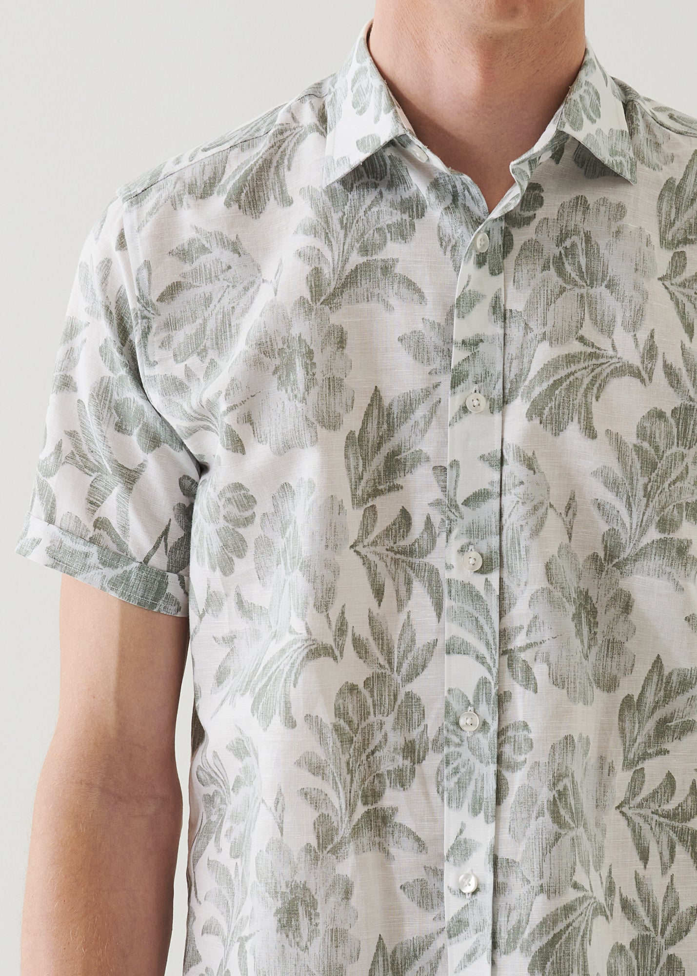 Printed Linen Cotton Blend Shirt - PATRICK ASSARAF